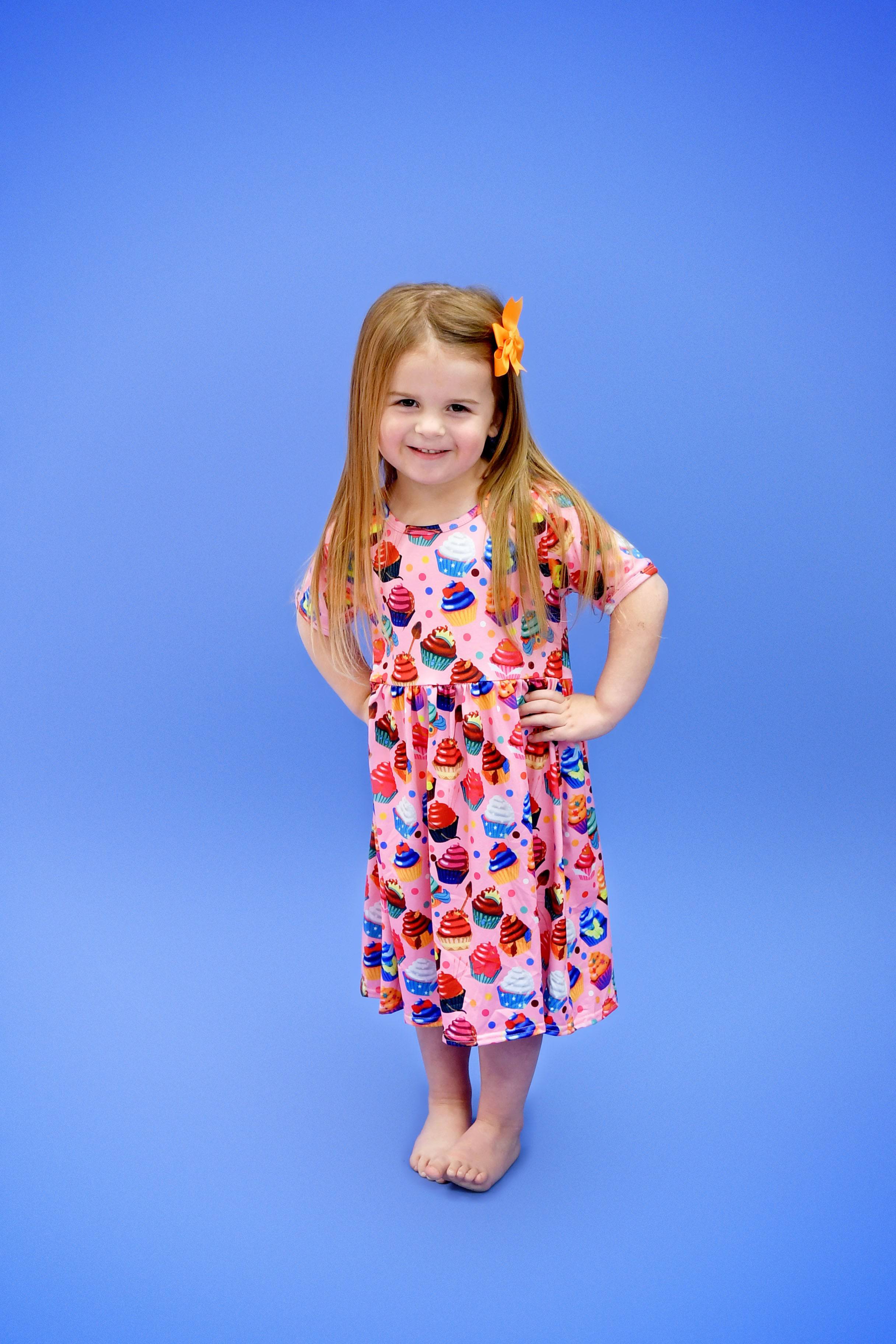 Enchanted Cupcake Short Sleeve Milk Silk Dress