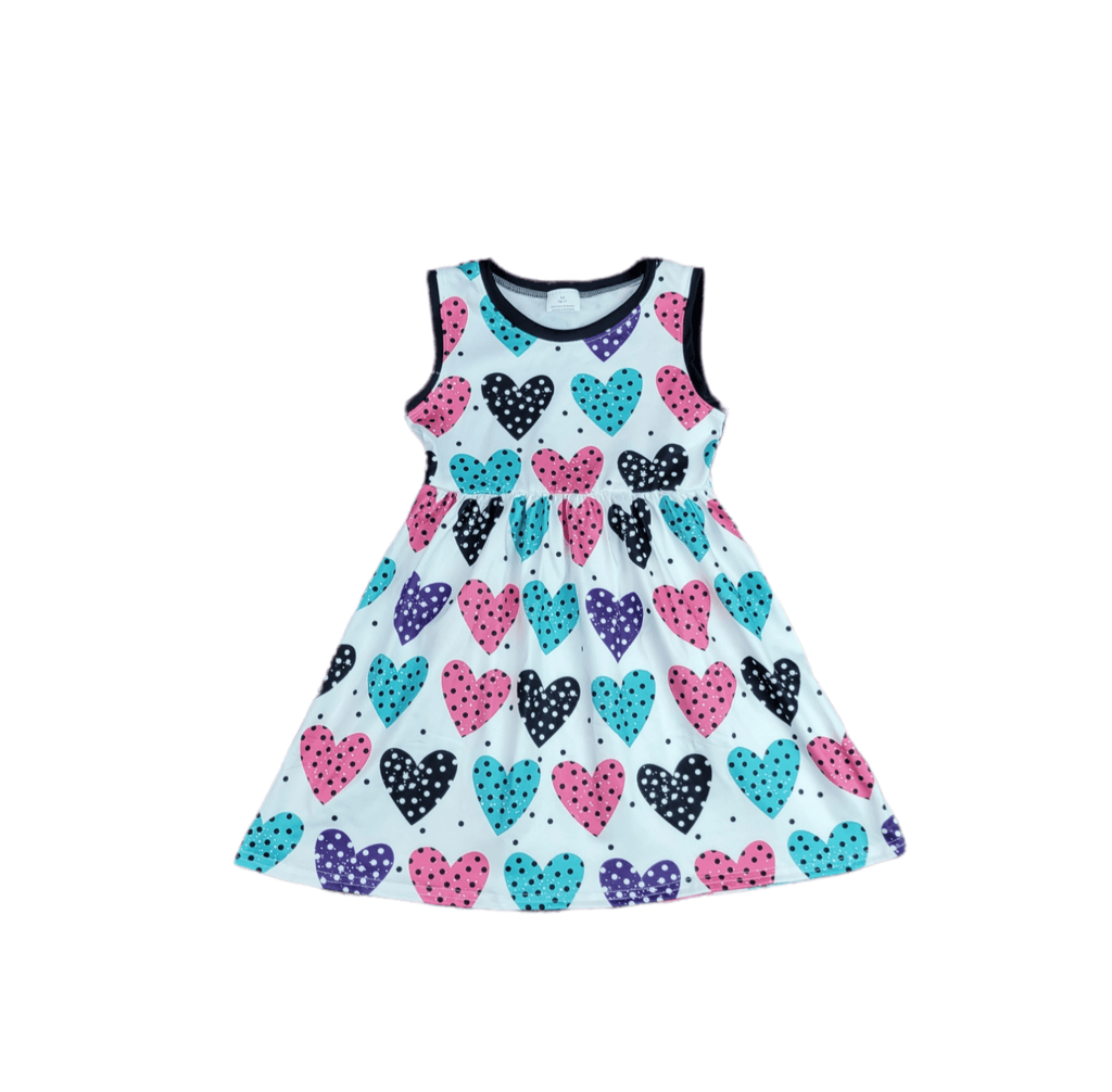 Polka Dot Heart Milk Silk Tank Dress