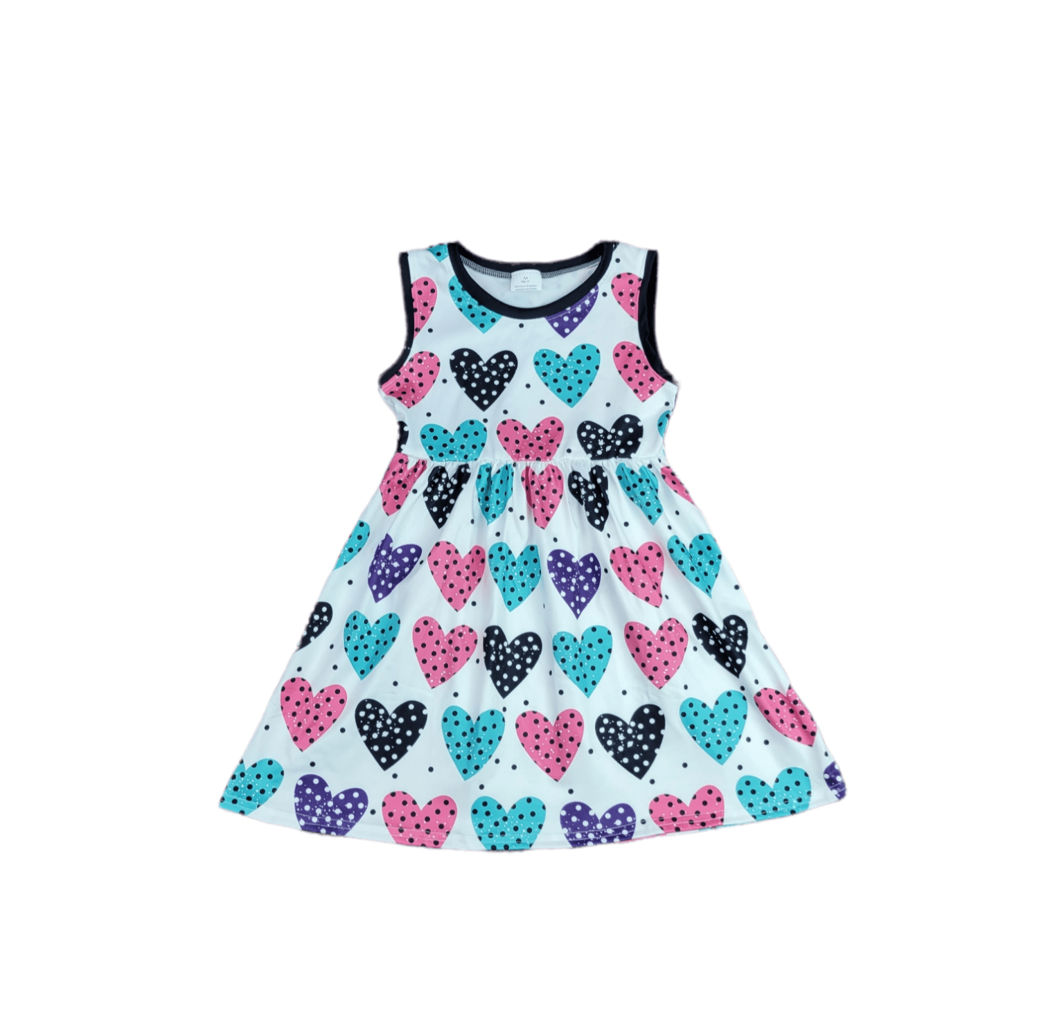 Polka Dot Heart Milk Silk Tank Dress
