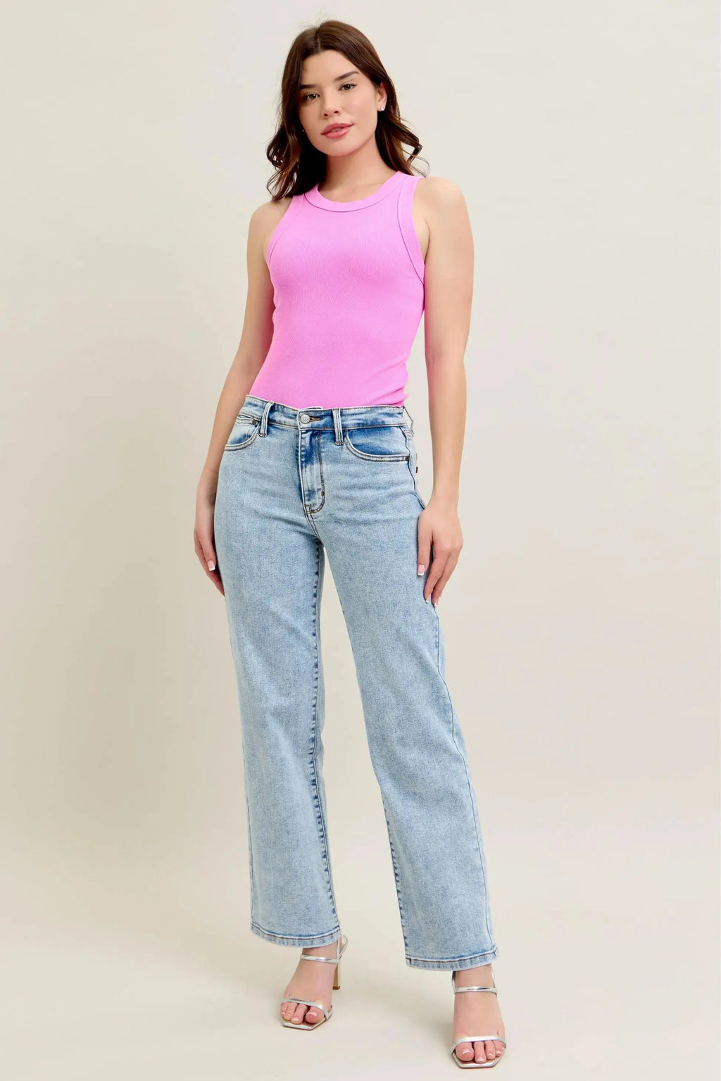 High Waist Stone Wash Straight Leg Judy Blue Jeans – Full & Plus Size