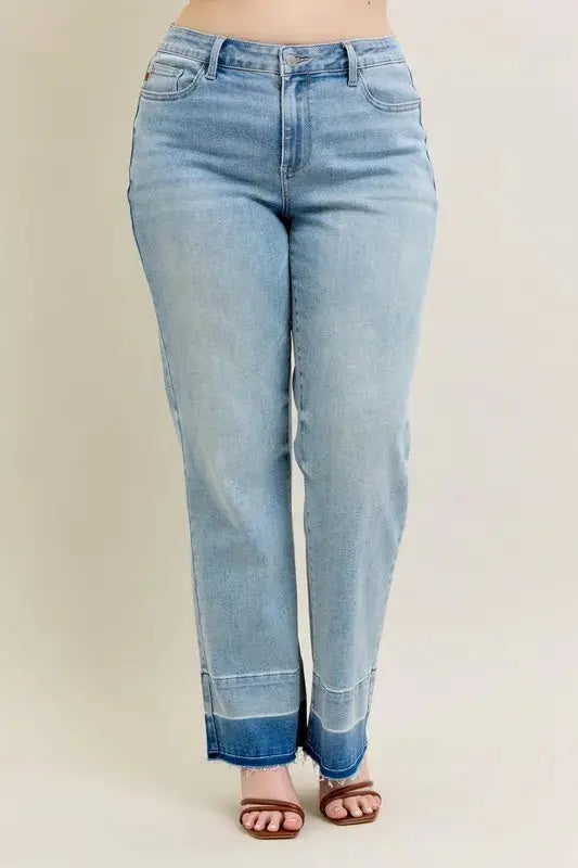 Judy Blue Jeans - Plus Size Mr Release Hem Wide Leg