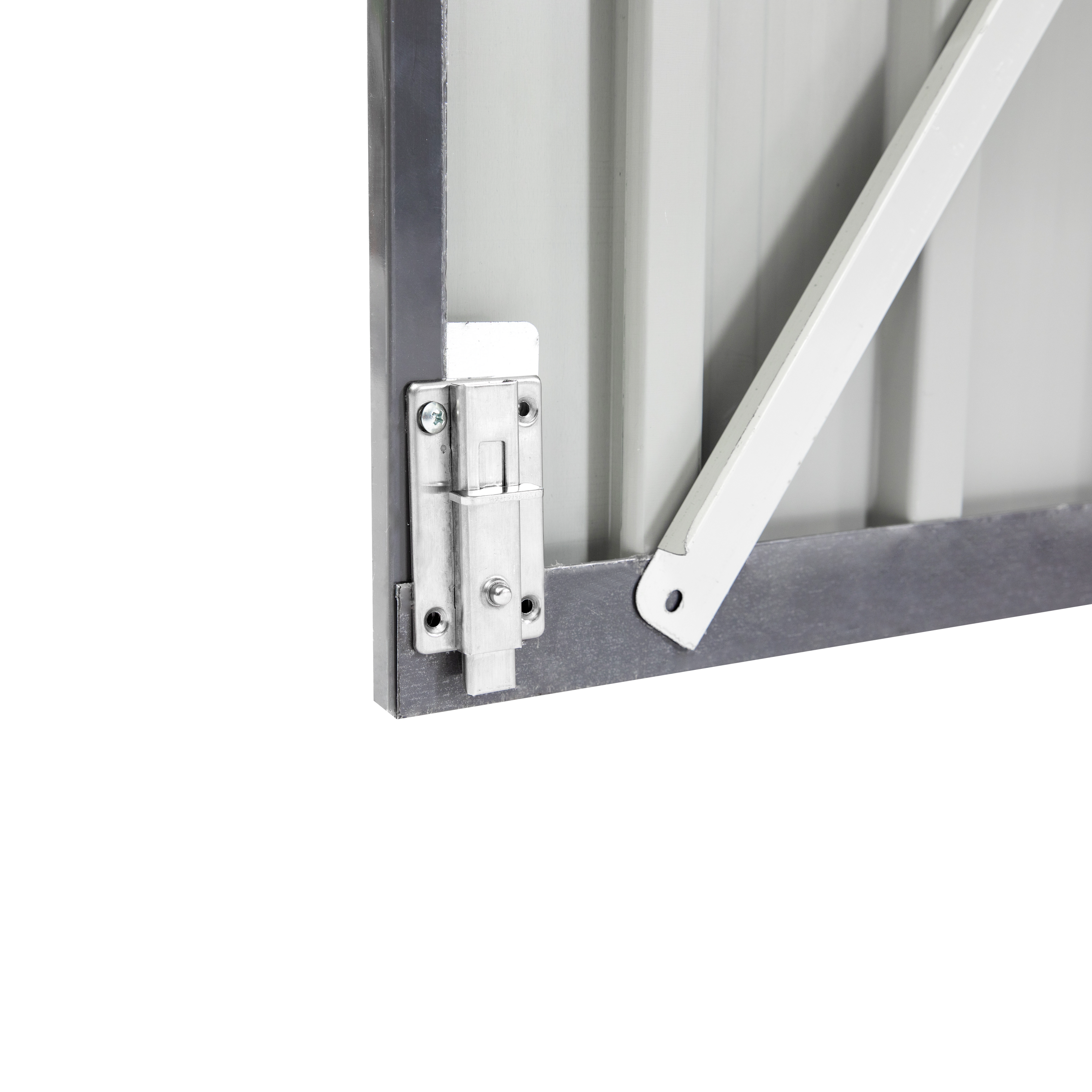 XWT014 Garden Metal Storage Shed Gray White 6x4x6ft outdoor storing tools Rainproof Hinge door version