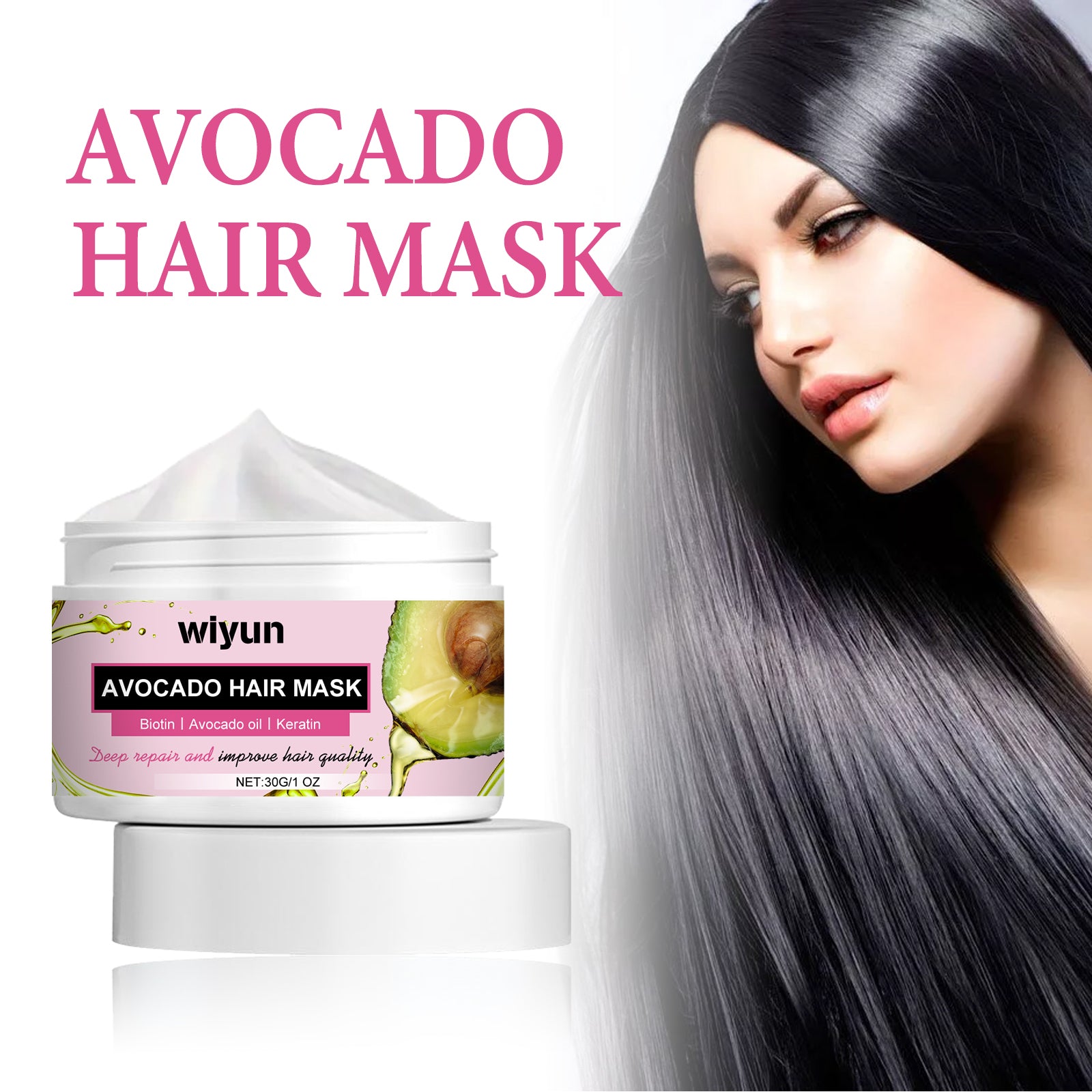 Avocado Hair Mask, Moist Smooth Hair Repair Damaged Hair Tail Hair Dry Short-Tempered Membrane