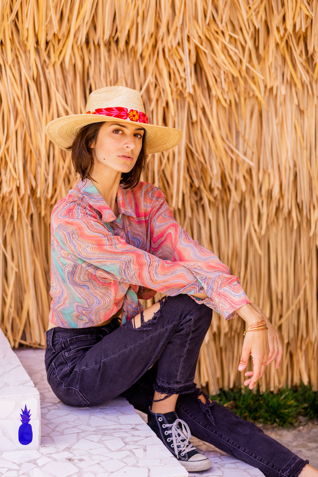Western Palm Leaf Straw Hat