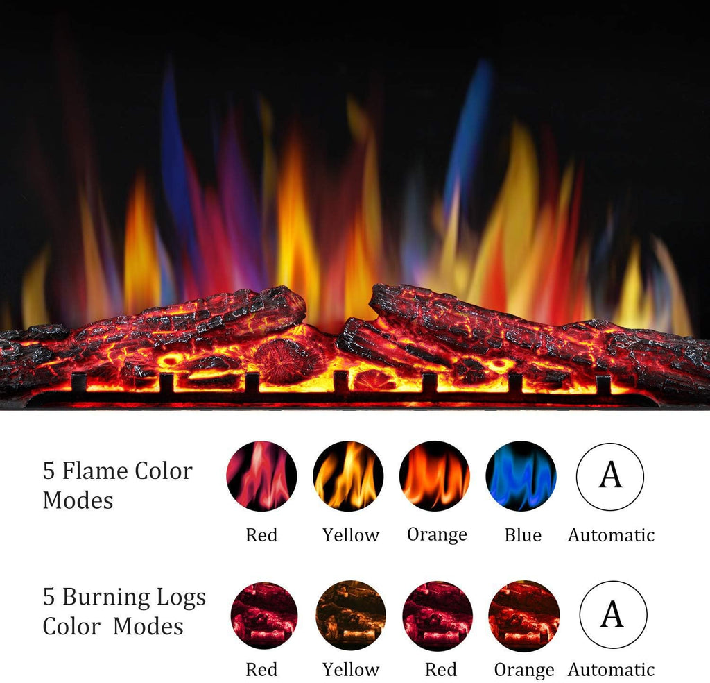 39 Inch Electric Fireplace Insert Adjuatble Flame Colors 939A