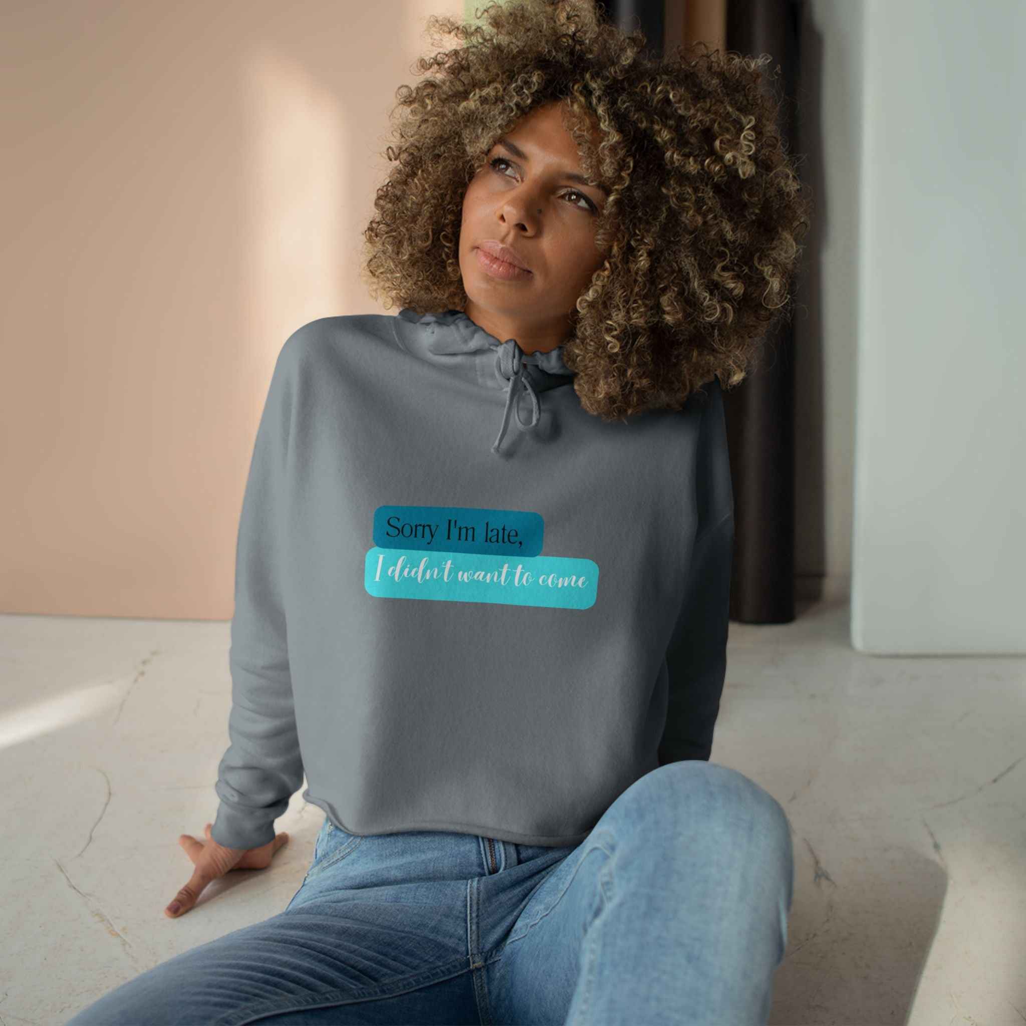 Sorry Crop Hoodie: Stylish Adult Sweatshirt for Comfort and Style Women's Top