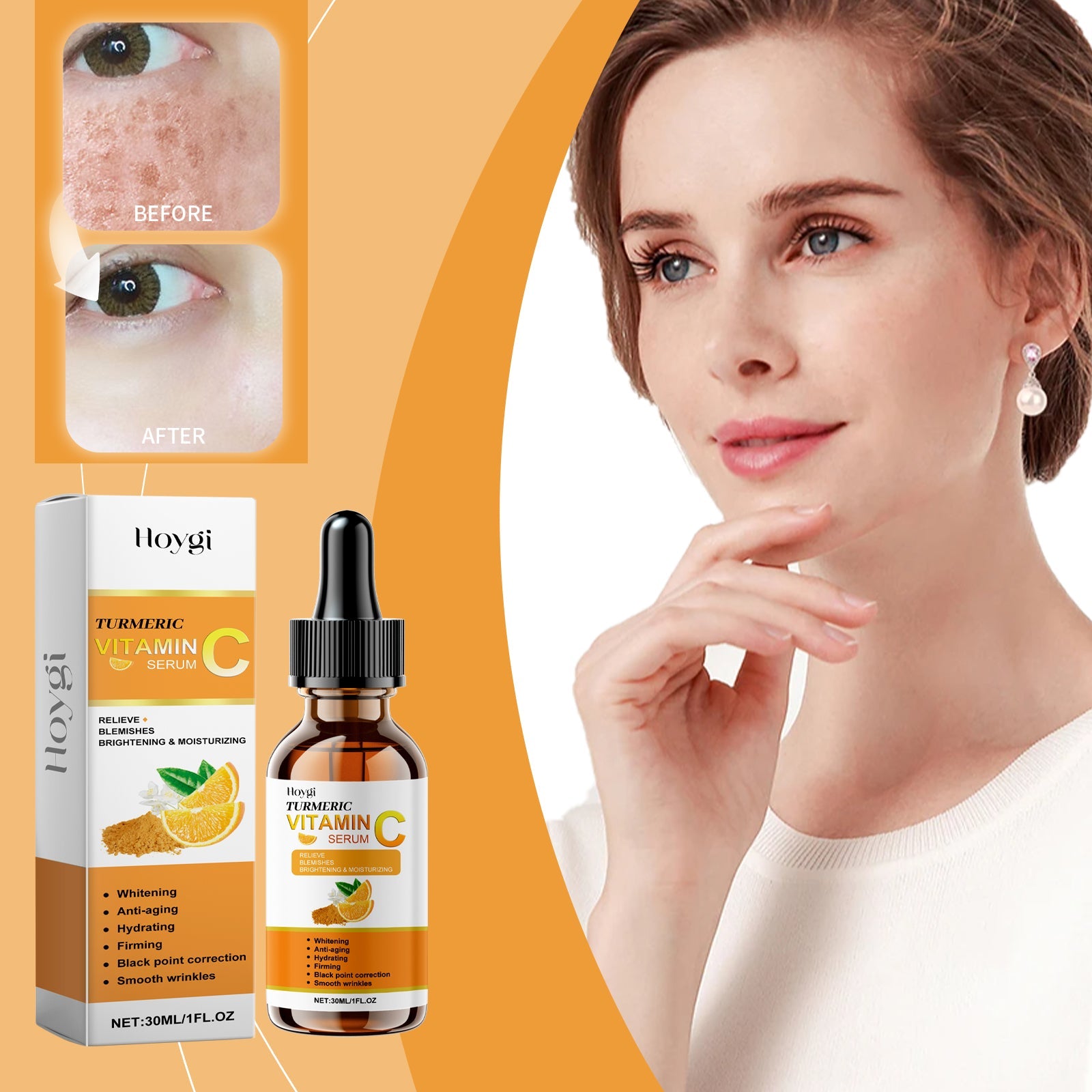 Vitamin C Facial Essence, Moisturizing, Hydrating, Brightening, Moisturizing, Anti-Wrinkle And Firming Facial Care Essential Oil