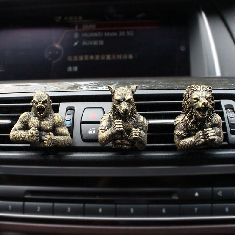Resin Fighting Animal Set Car Fragrance Clip Decoration Creative Automotive Supplies Car Interior Decoration