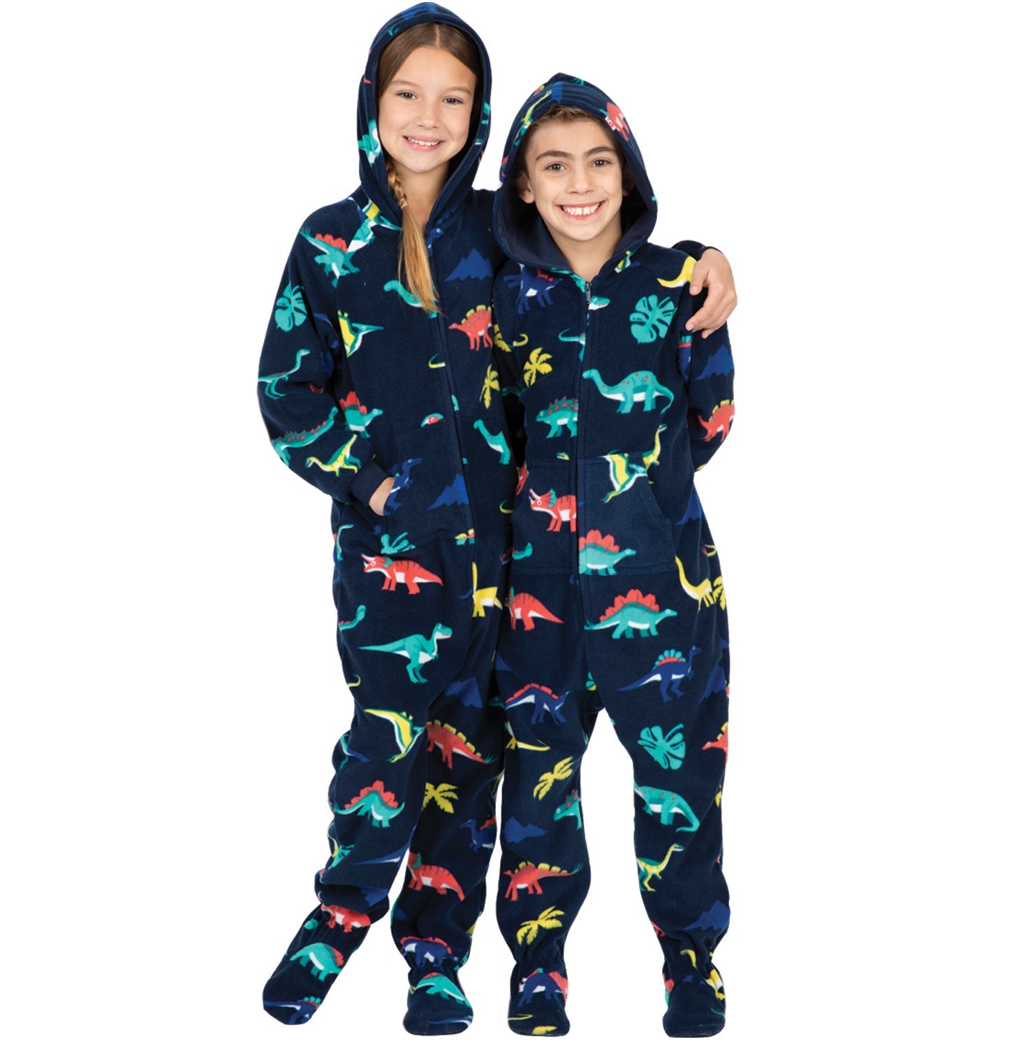 Family Matching Dinosaur Kingdom Hoodie Fleece Onesie