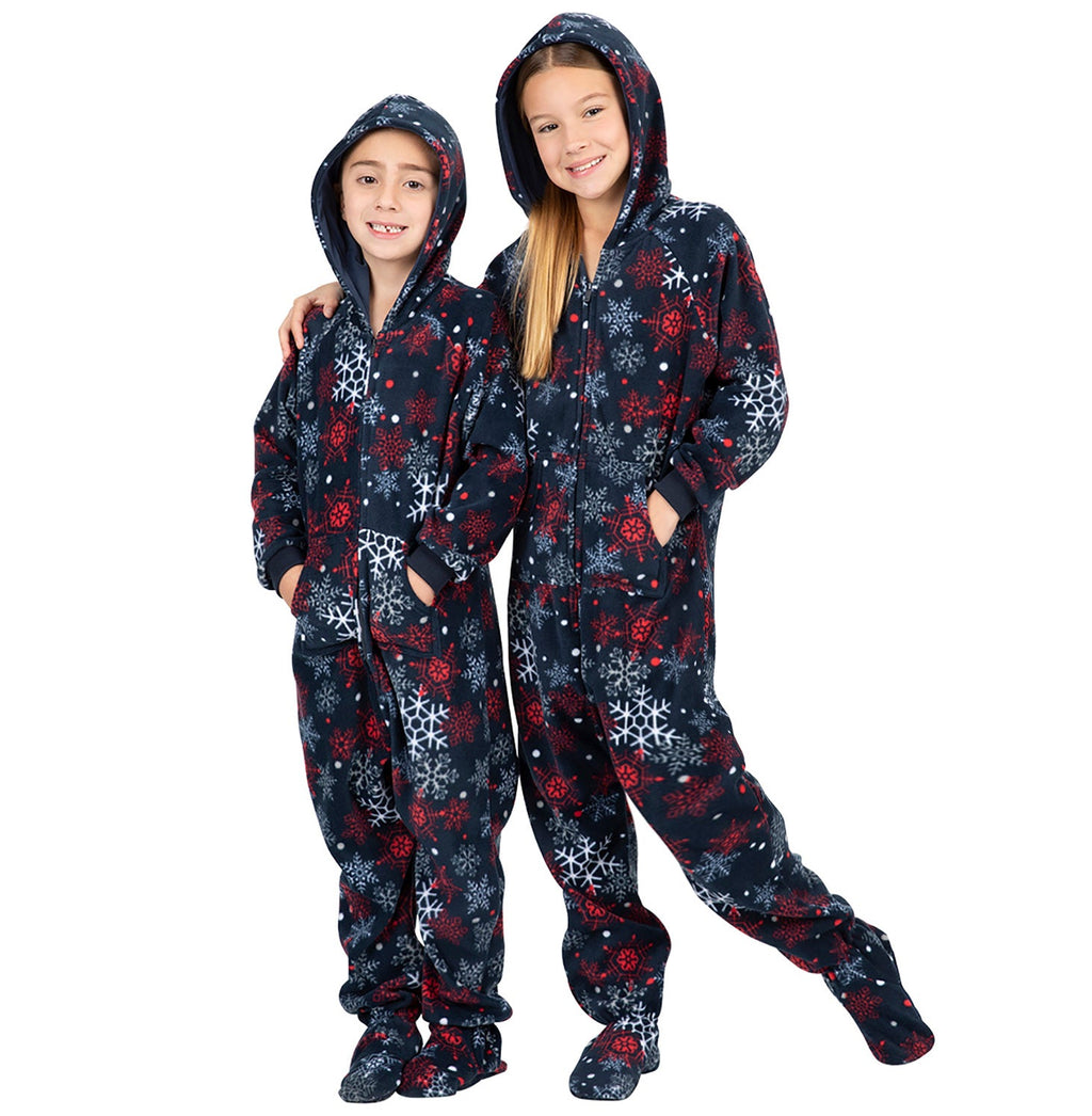 Family Matching Winter Whiteout Hoodie Fleece Onesie