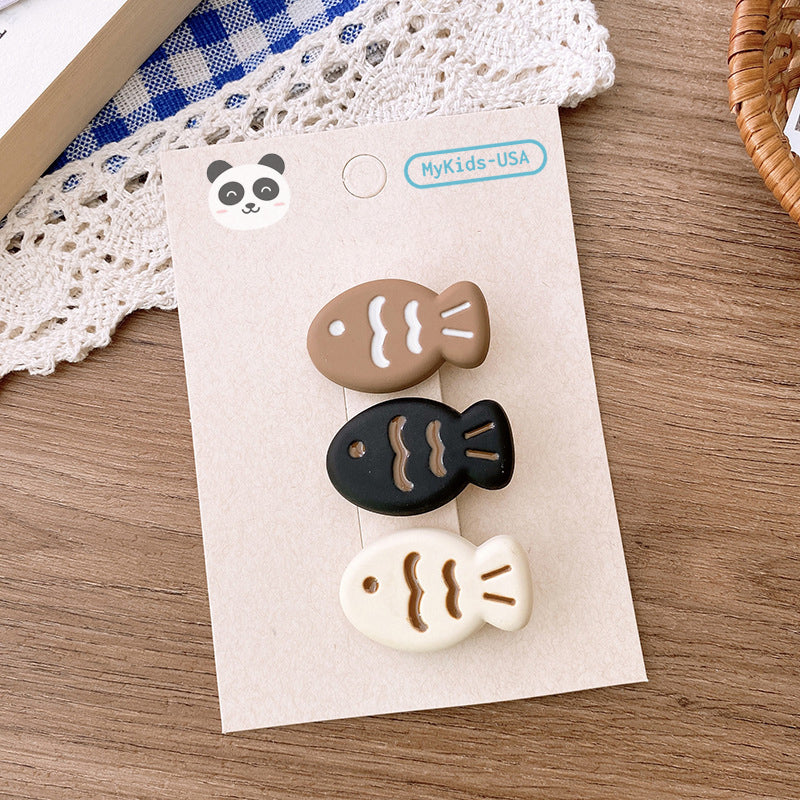 Cute Cartoon Tri-Colored Taiyaki Hair Clip: Adorable Hair Accessory For Children And Teens