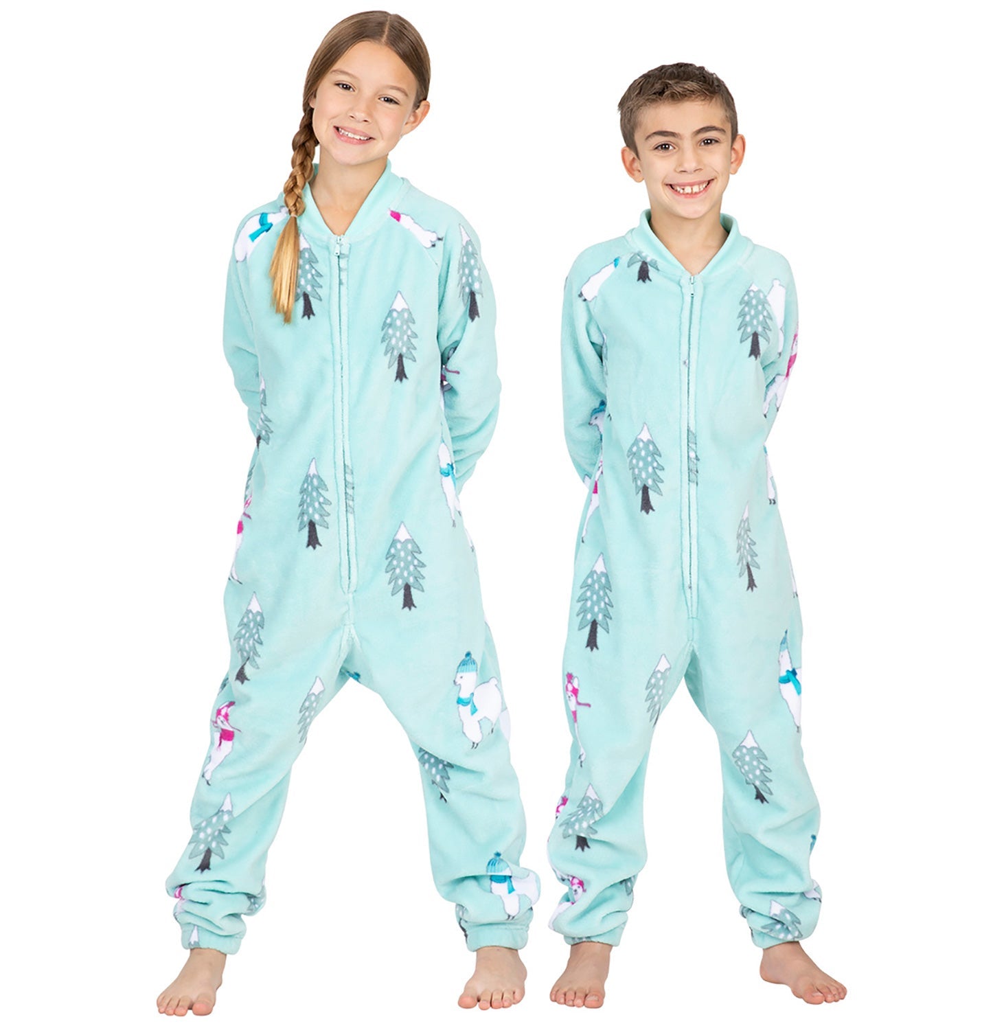 Family Matching Land Of Llamas Footless Chenille Onesie