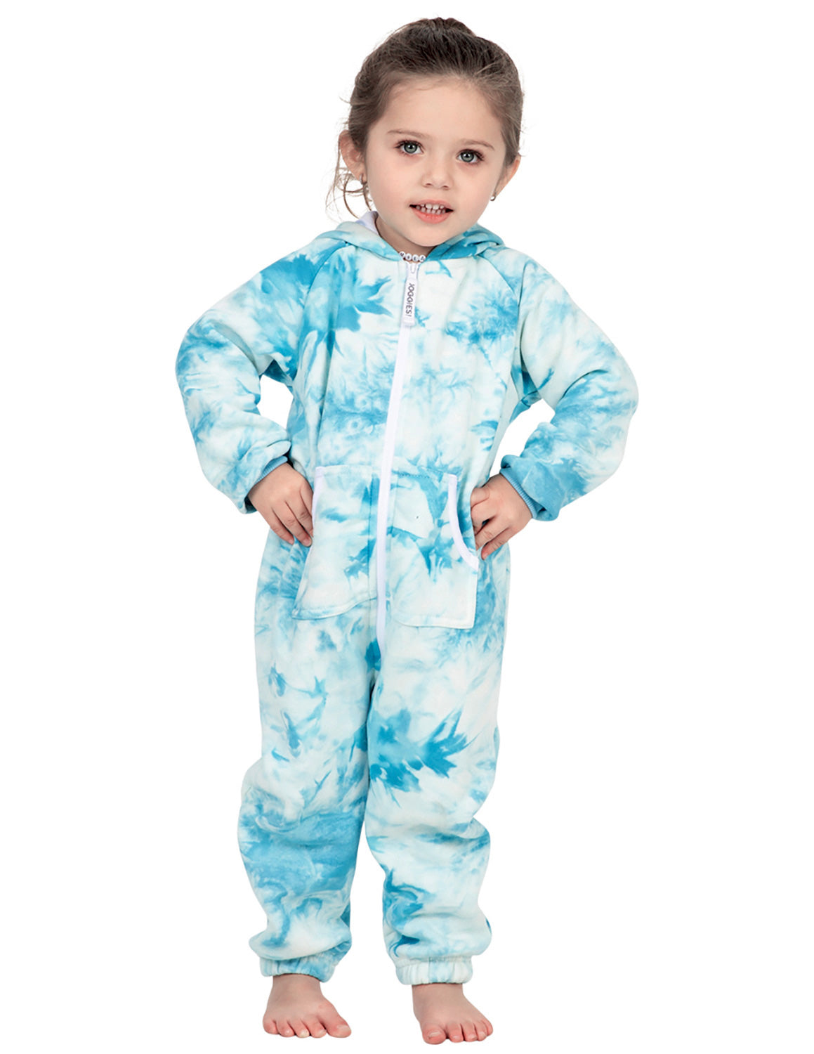 Tie Dye Blue Toddler Footless Hoodie Onesie