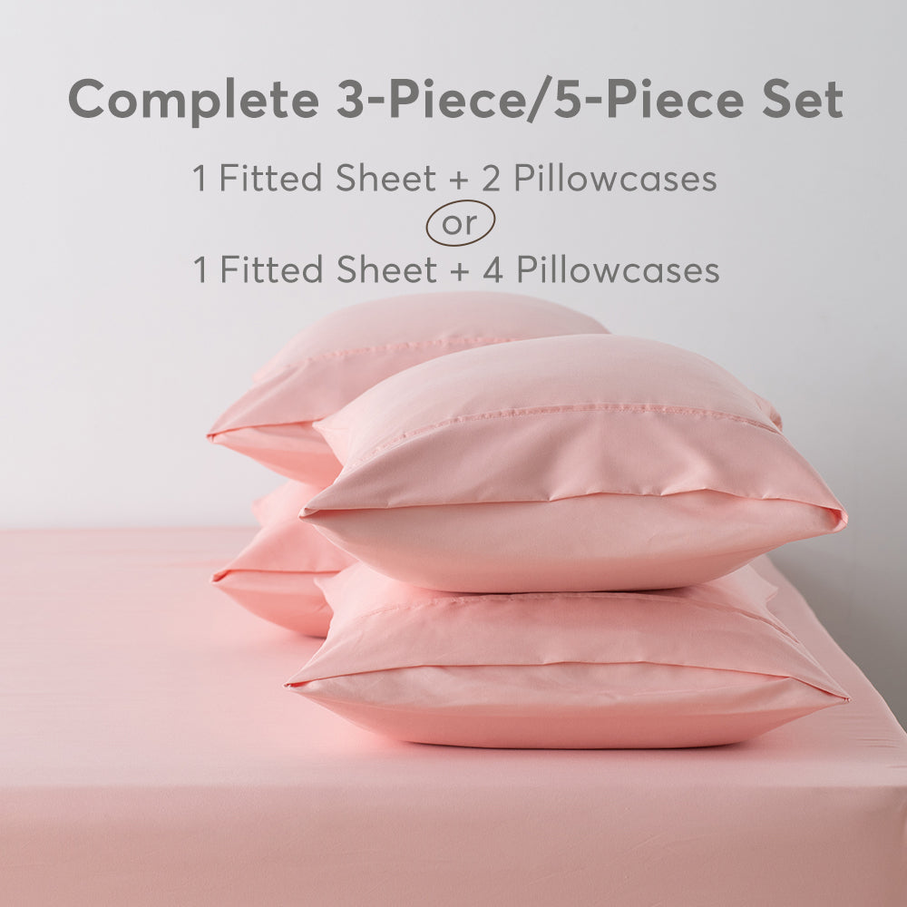 Kasentex All Season Deep Pocket Fitted Sheet Set with Pillowcases, Room Decor, Graduation Gifts