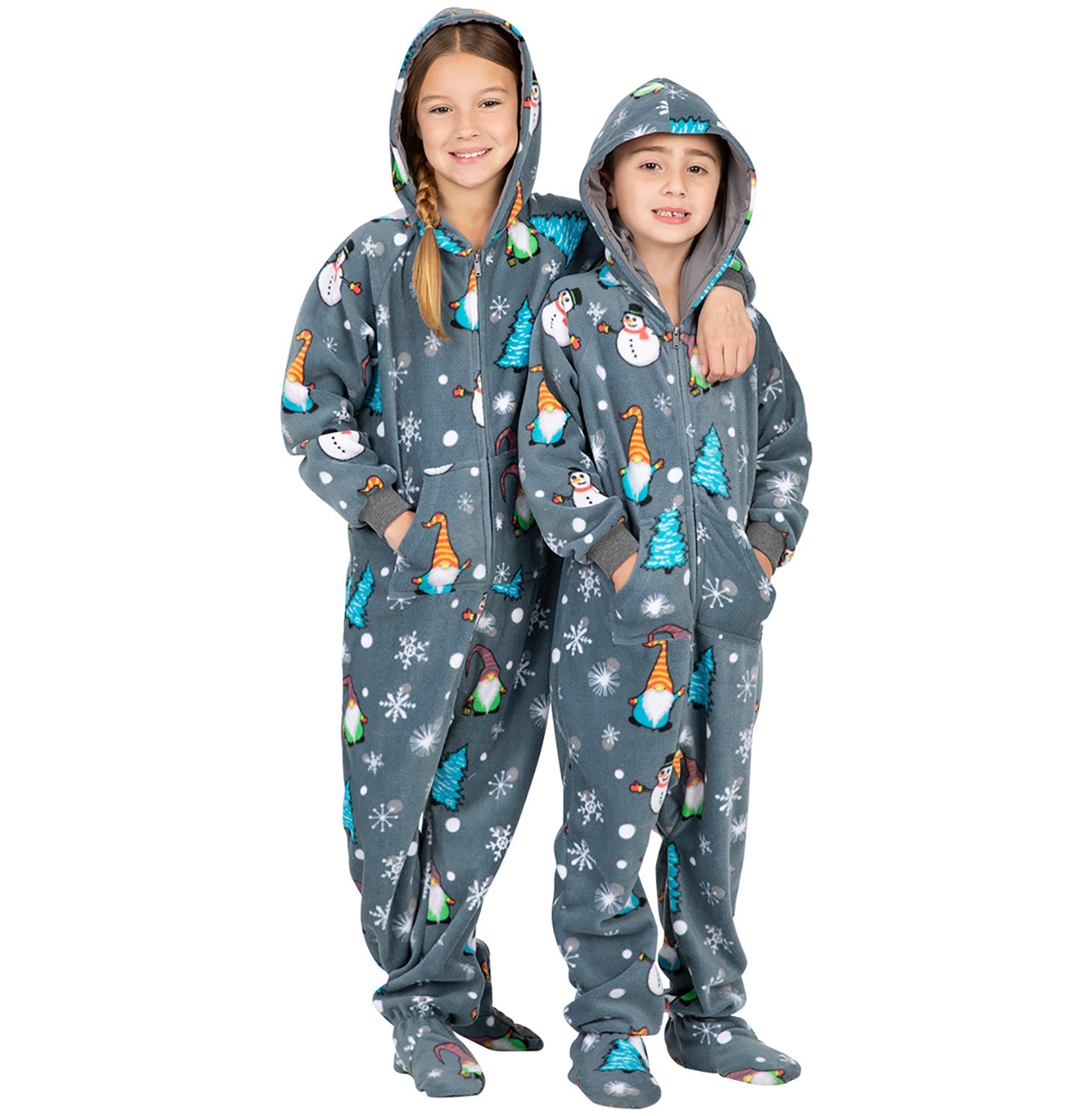 Family Matching Gnomes Greeting Hoodie Fleece Onesie