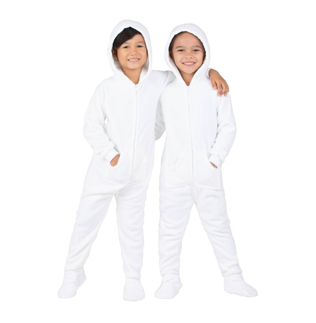 Family Matching Arctic White Hoodie Fleece Onesie
