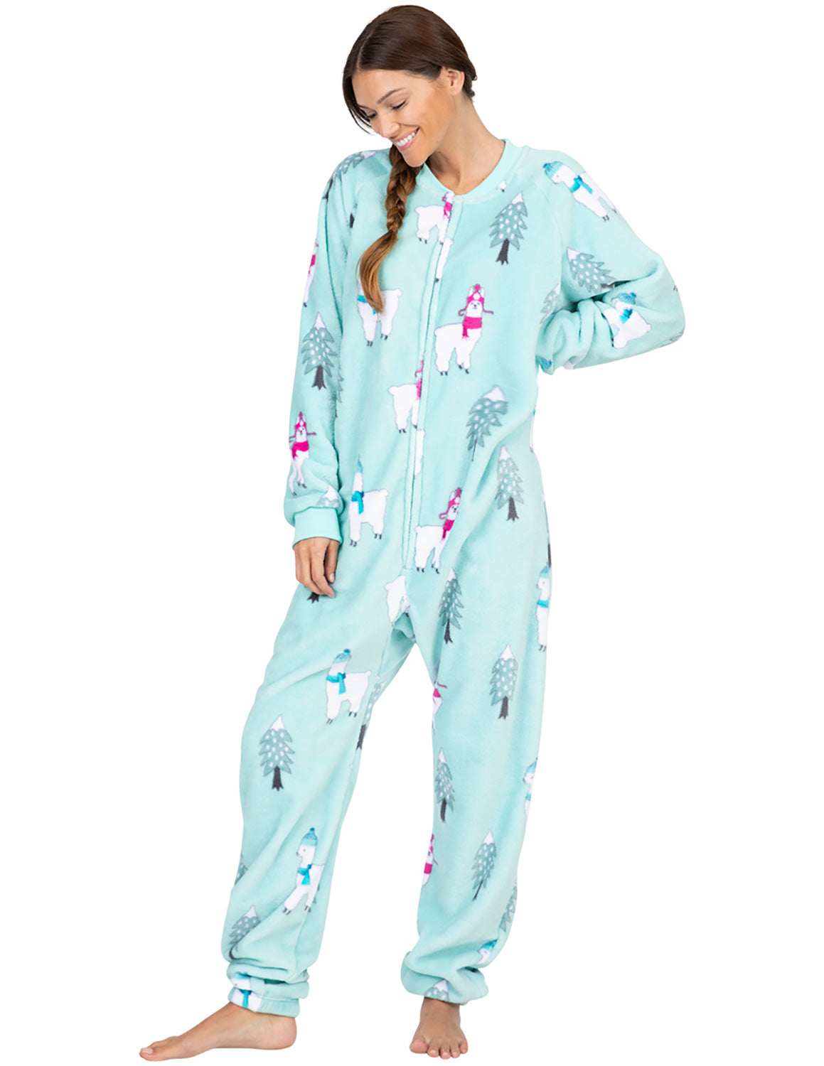 Land of Llamas Adult Footless Chenille