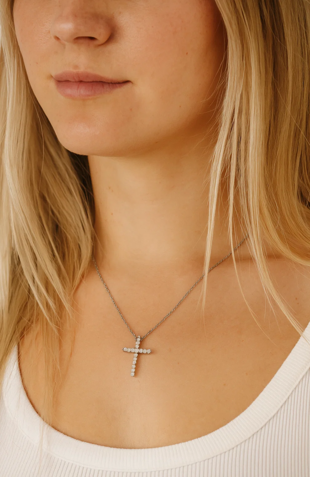 Faith Cubic Zirconia Cross Necklaces