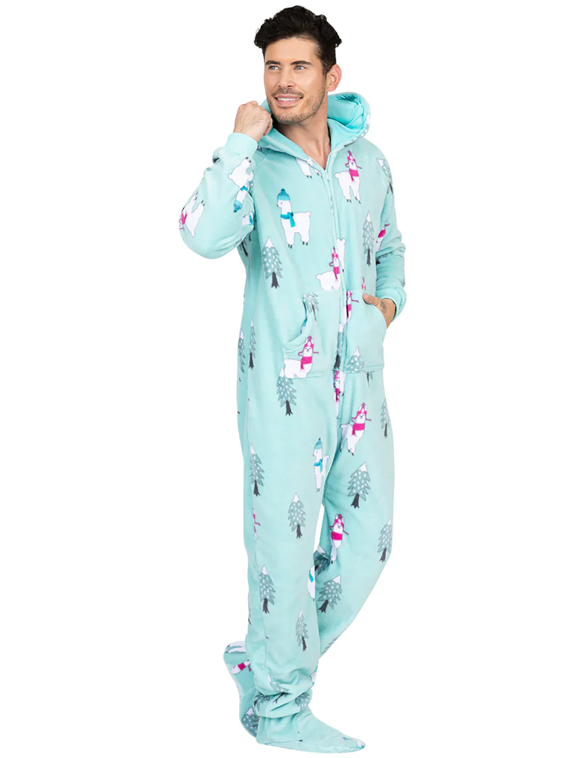 Land of Llamas Adult Hoodie Chenille Onesie