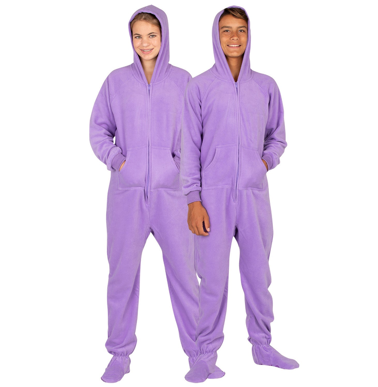 Family Matching Purple Rain Hoodie Fleece Onesie