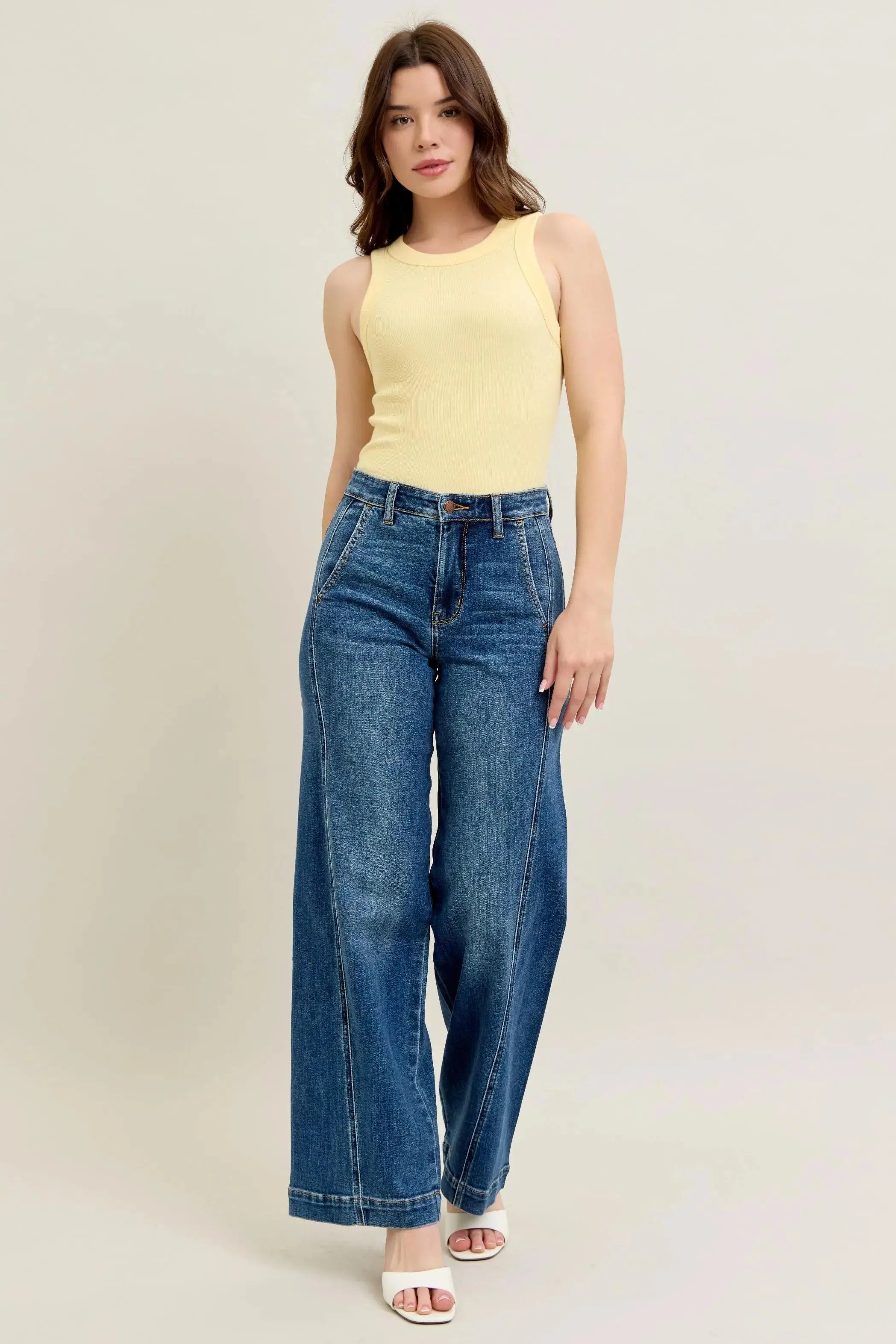Full Size/Plus Size High Waist Wide Leg Judy Blue Jeans
