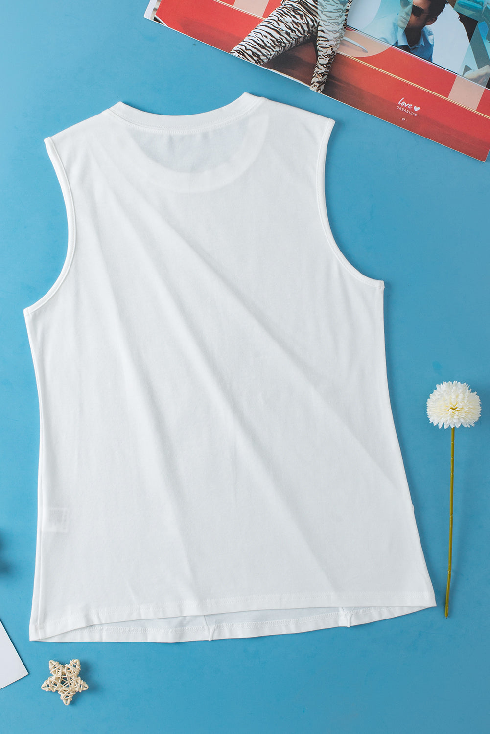 White Pleated Women's Top - Solid Color Crew Neck Design
