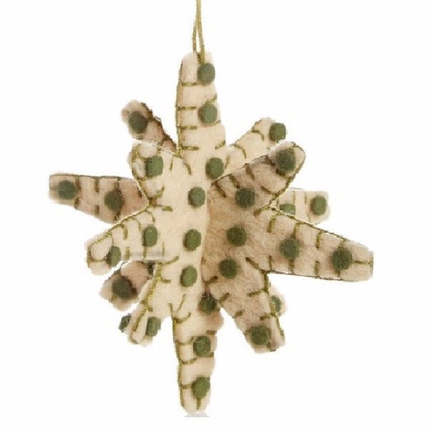 3D Star ornament Green Cream Arcadia Home