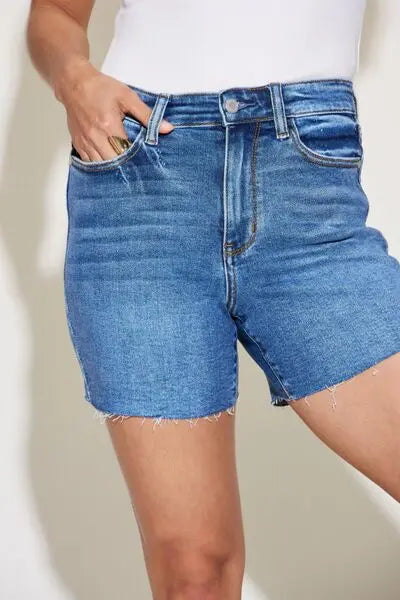 Judy Blue Full Size/Plus Size High Waist Slim Denim Shorts