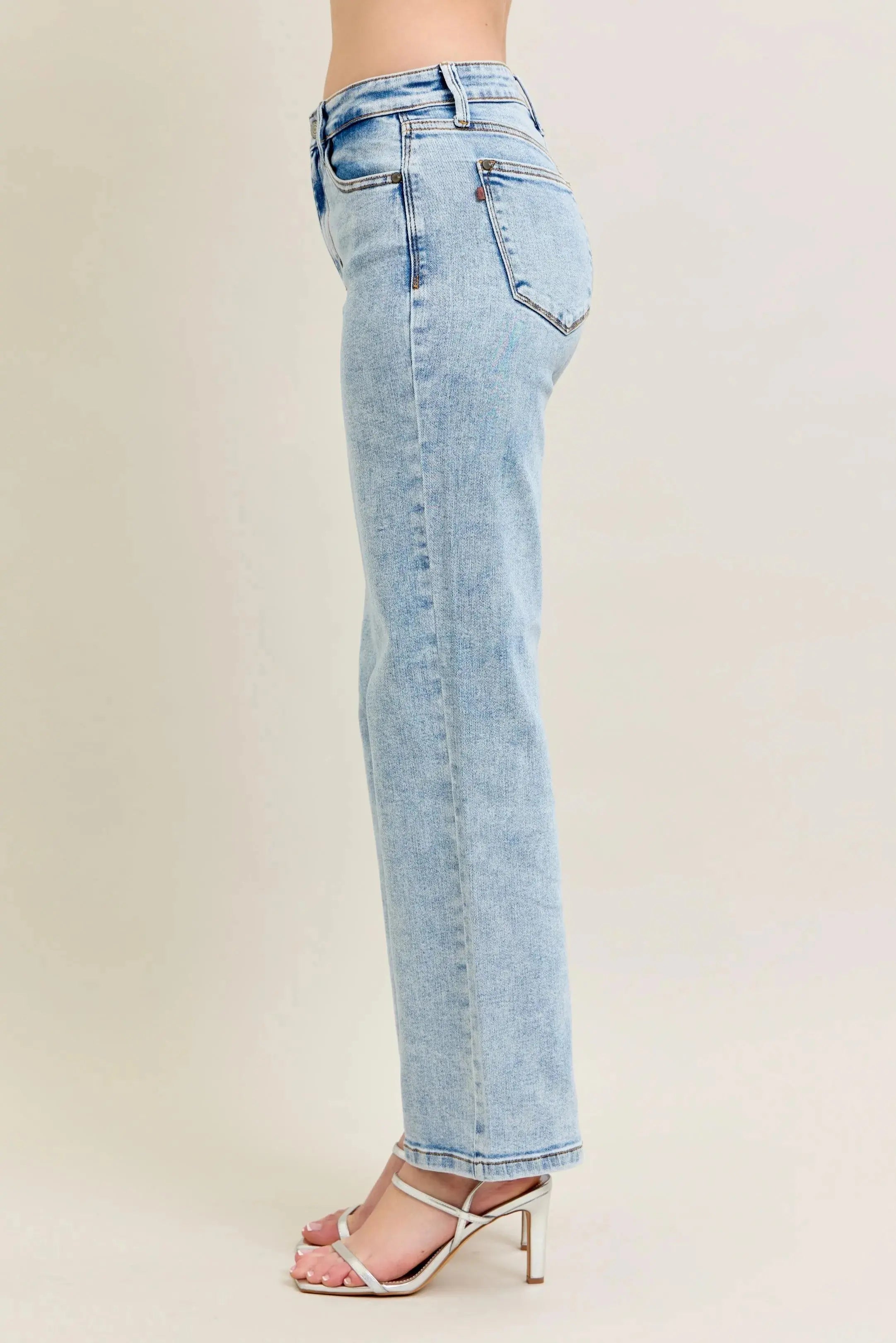 High Waist Stone Wash Straight Leg Judy Blue Jeans – Full & Plus Size