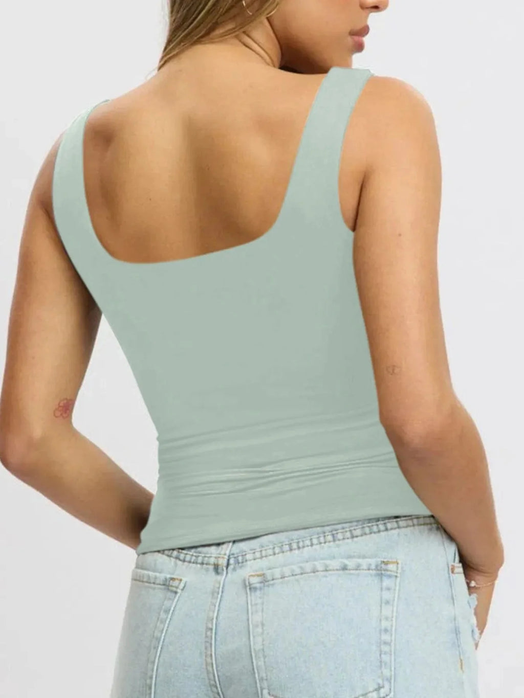 Women's Square Neck Wide Strap Tank Top