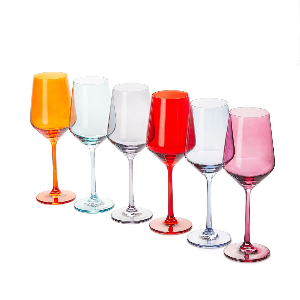 Colorata Stemmed Wine Glassware, Set of 6