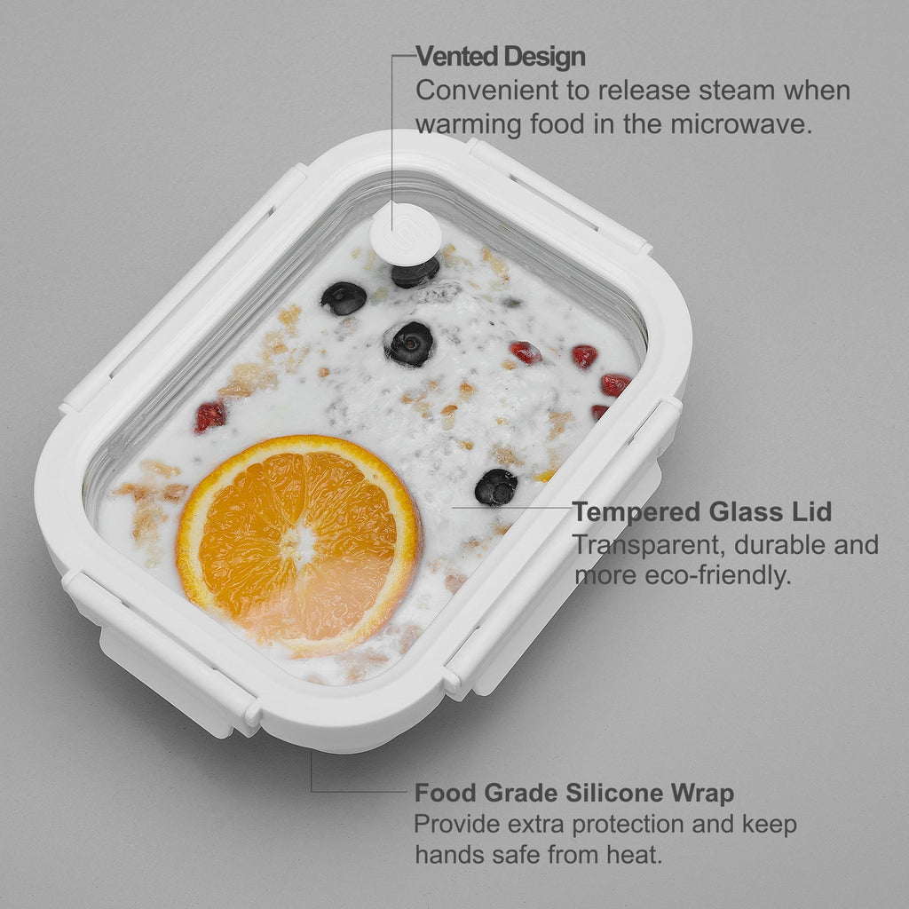 Glass Container w/ Silicone Wrap Set