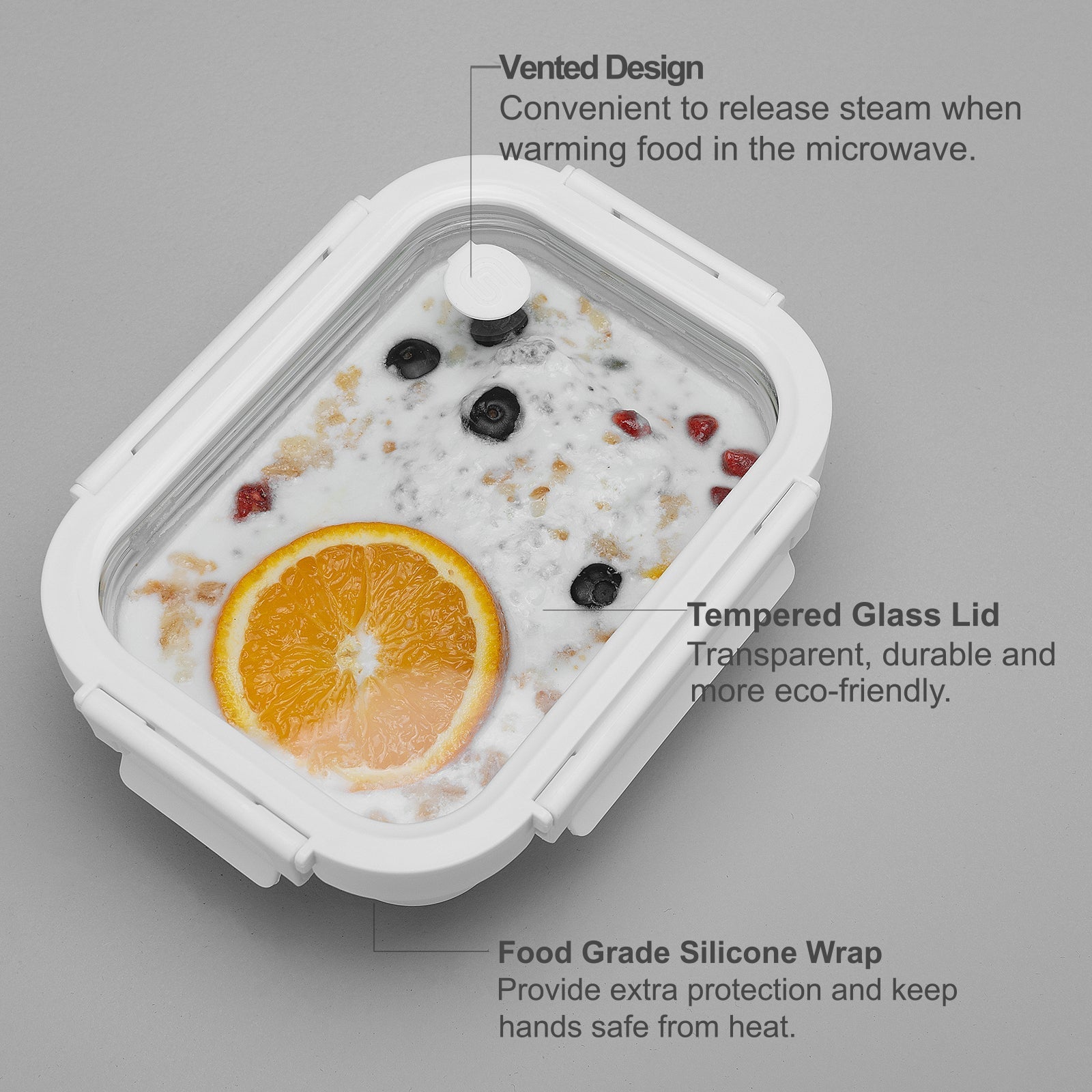 Glass Container w/ Silicone Wrap Set