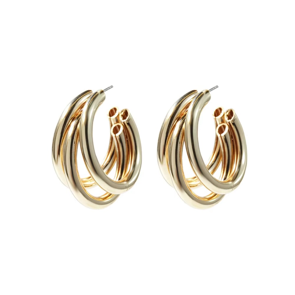 Serenity Triple Hoops Trio Huggie Hoop Earrings