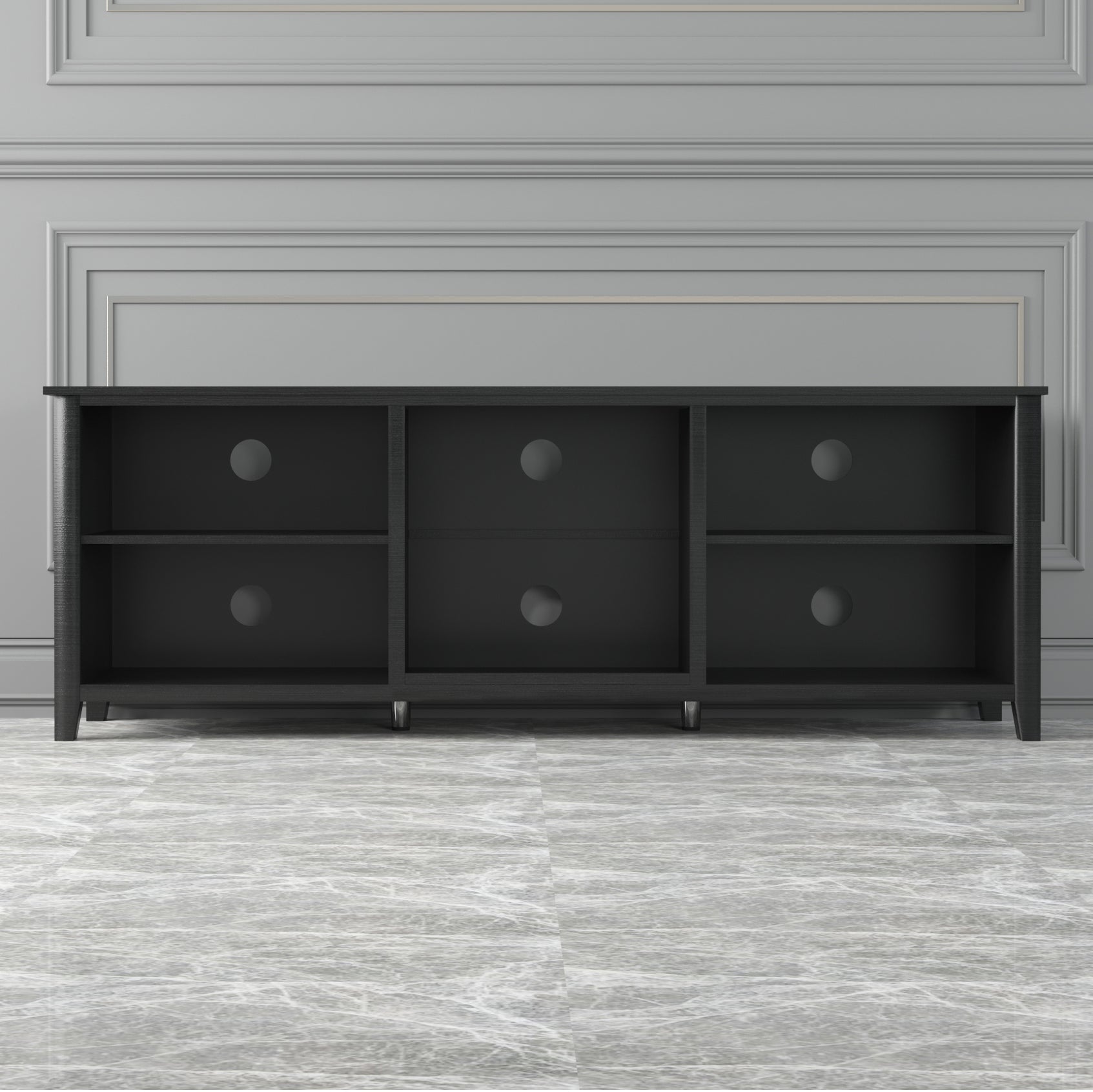 TV Stand Storage Media Console Entertainment Center Tradition Black