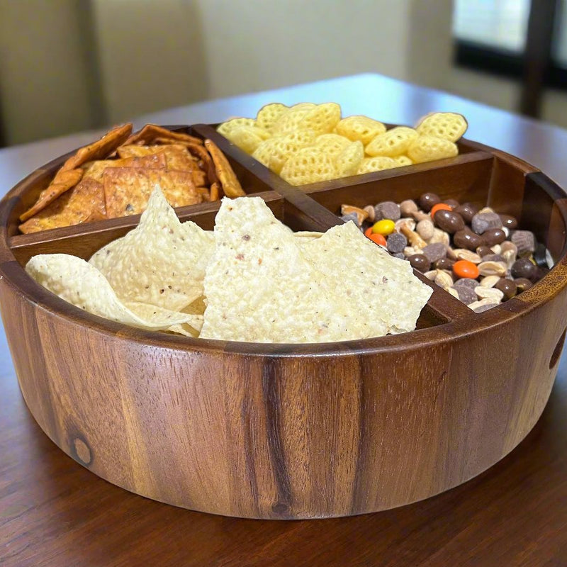 Rotating Lazy Susan Divided Round Tray