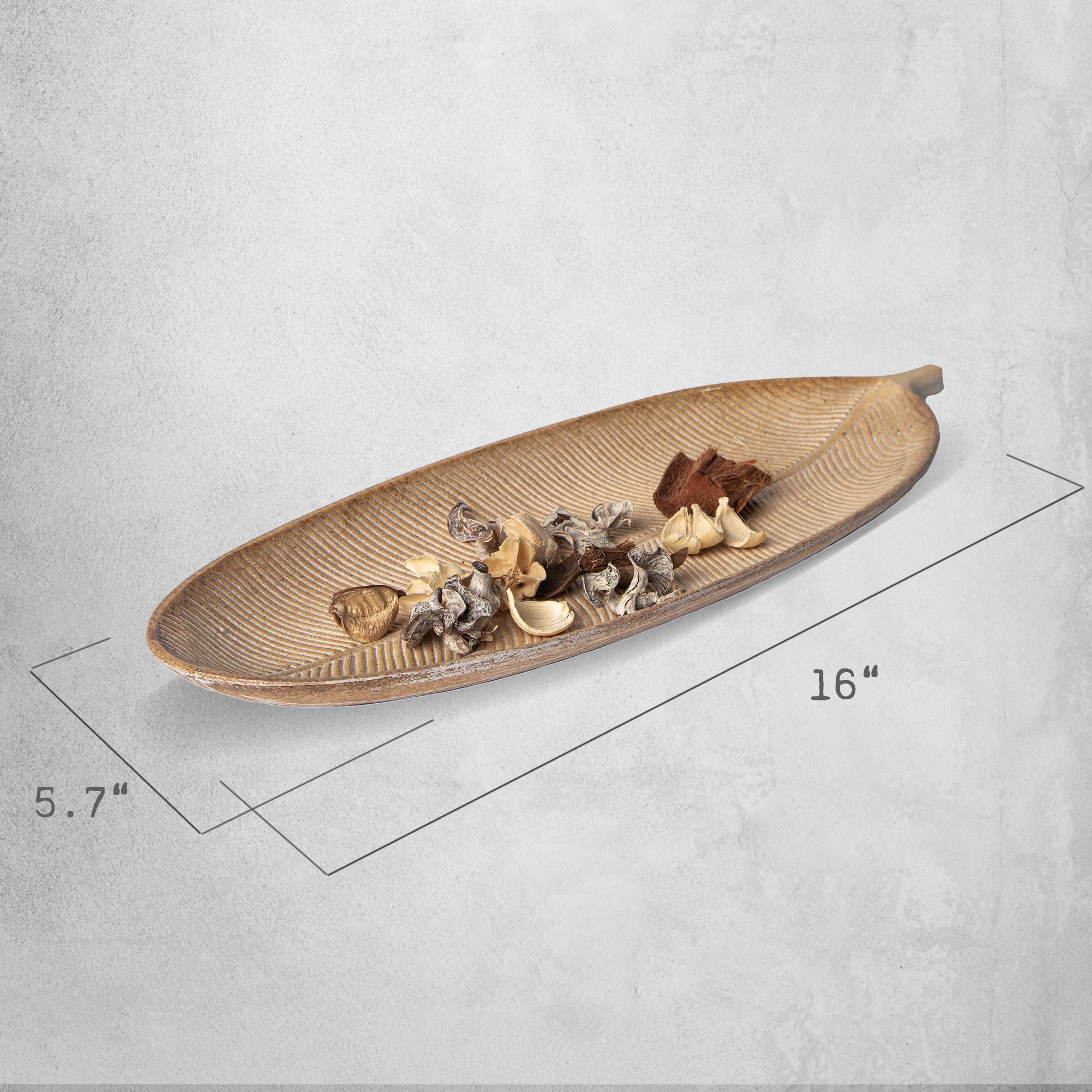 423 - Leaf Design Wood Tray - Elegant Jewelry Plate Tray with Intricate Leaf Design - Decorative Centerpiece for Home, Kitchen, and Events