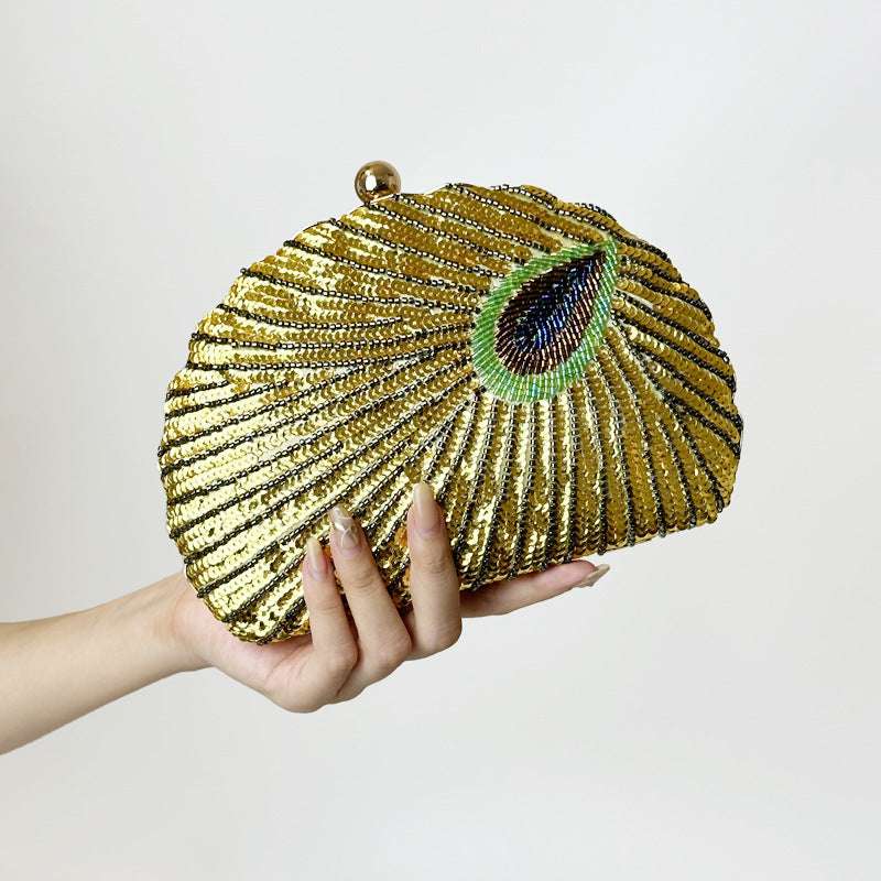 The Peacock Shell - Beaded Clutch Inspired by Nature