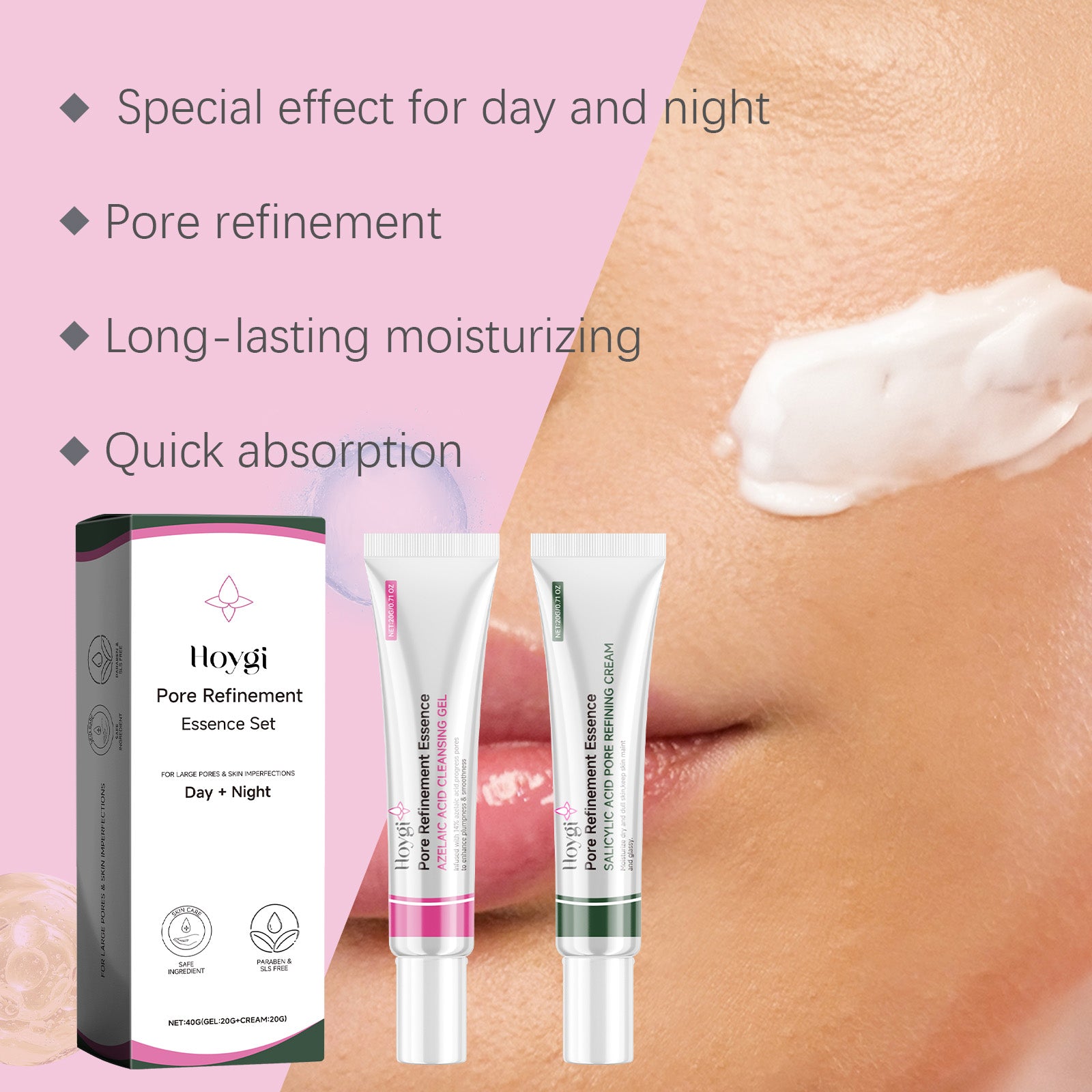 Pore Refinement Essence Set, Deeply Clean The Skin And Fine Pore Skin Cream