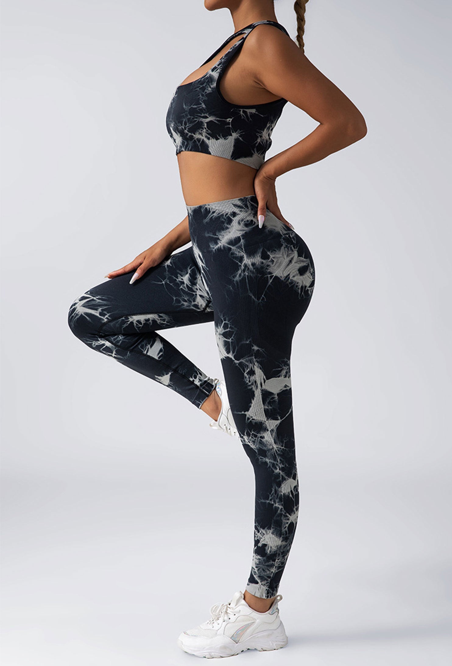 Women Scrunch Workout Leggings Butt Lifting High Waisted Yoga Pants - Seamless Tie Dye Booty Gym Tights