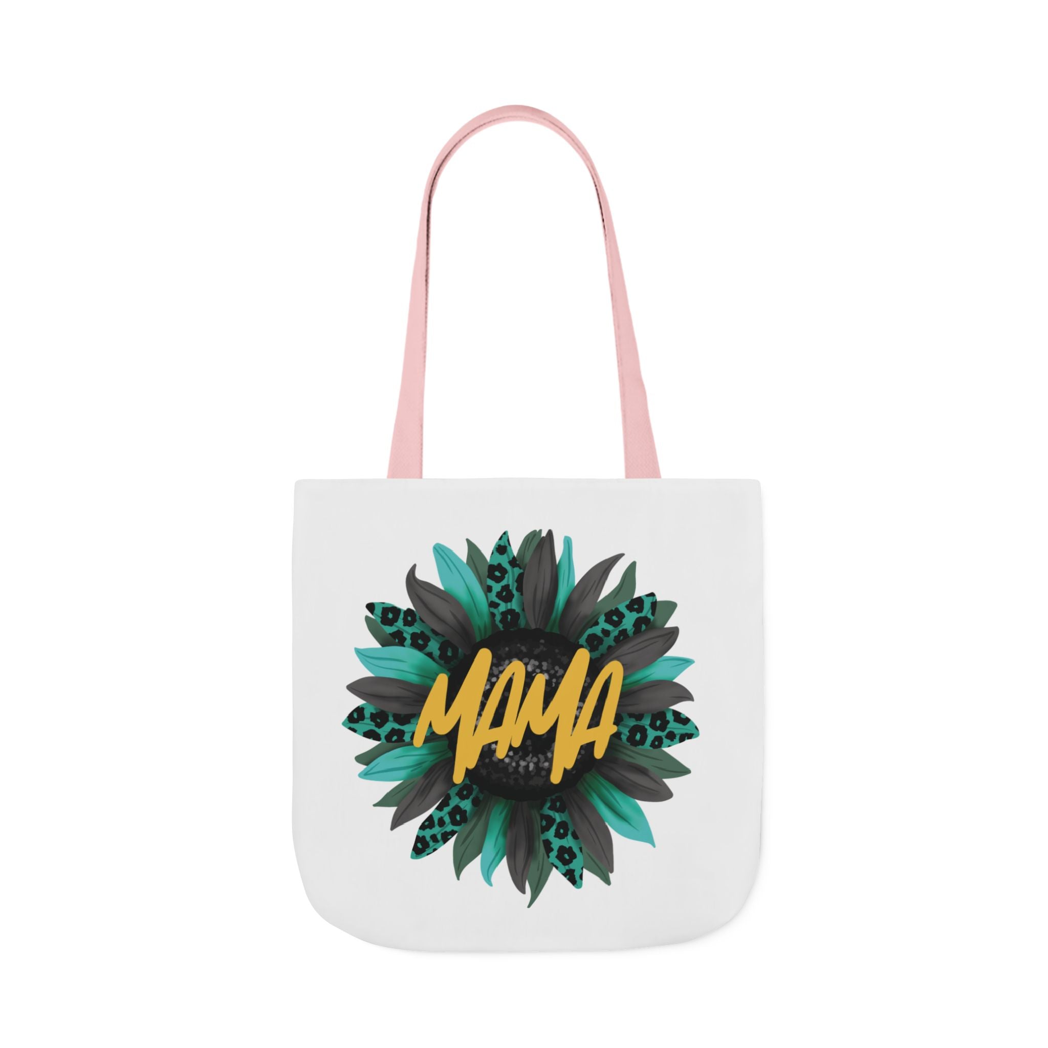 Floral Mama Canvas Tote Bag with 5-Color Straps, Eco-Friendly Shopping Bag, Gift for Mom, Mother's Day Accessory, Reusable Grocery Bag