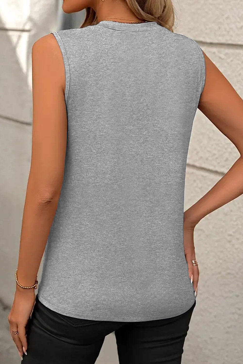 White Pleated Women's Top - Solid Color Crew Neck Design