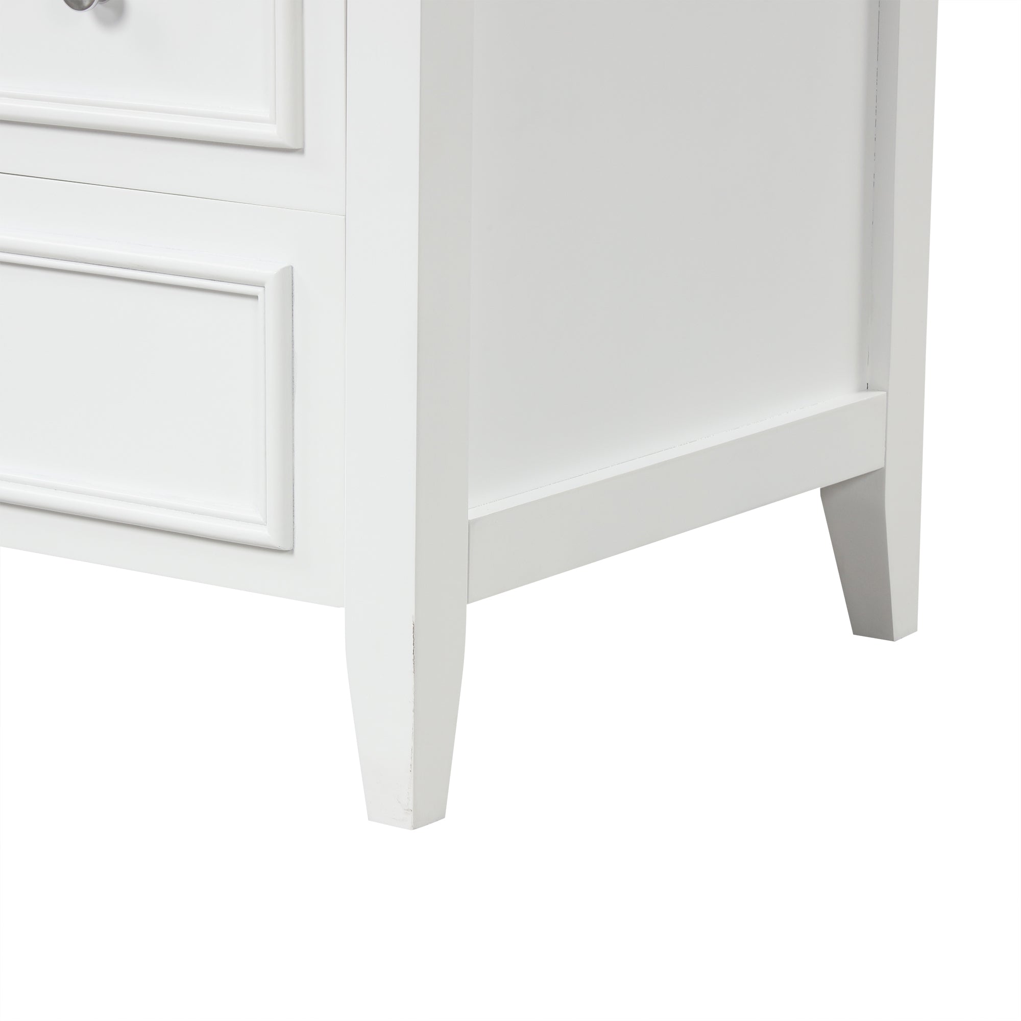 30" Bathroom Vanity with Sink, Bathroom Vanity Cabinet with Three Drawers and Door, Solid Wood and MDF, White
