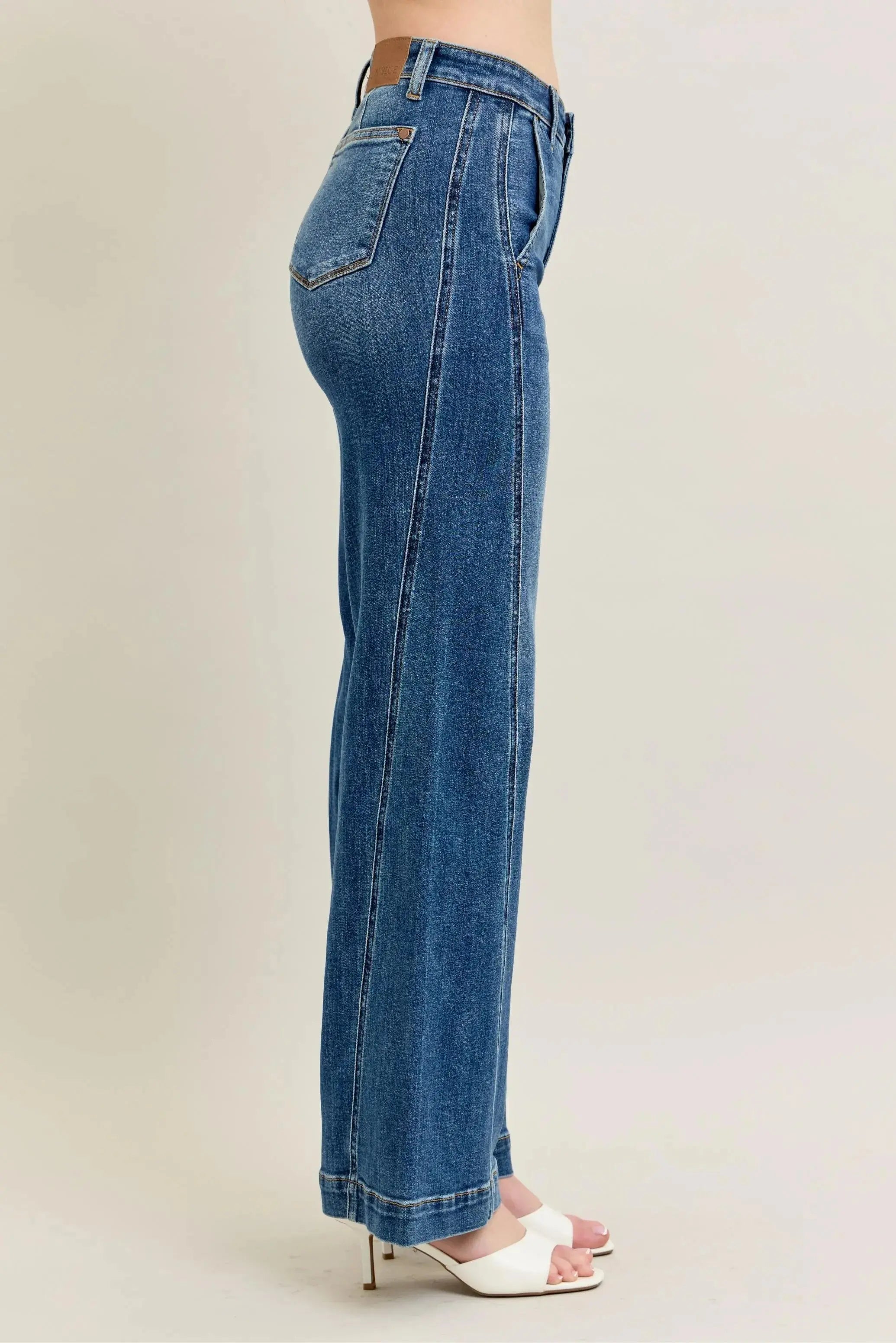 Full Size/Plus Size High Waist Wide Leg Judy Blue Jeans