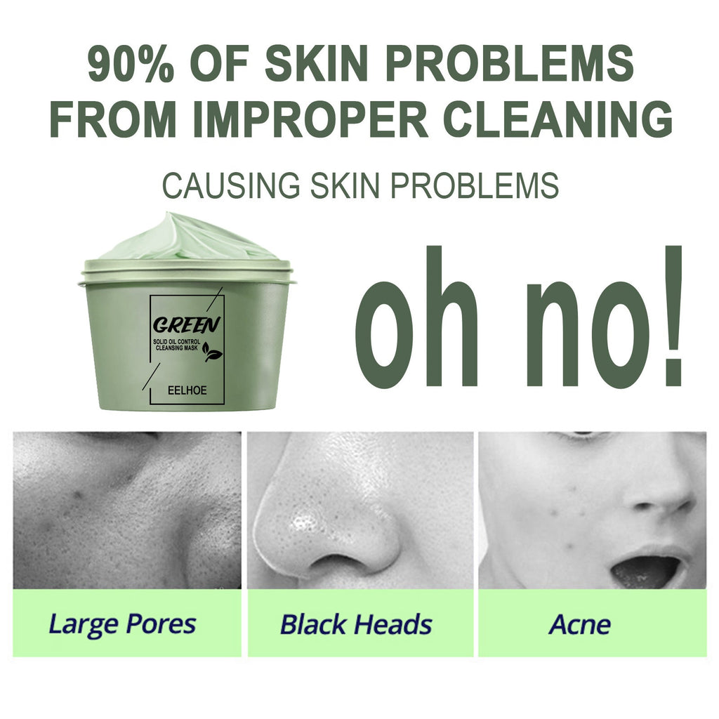 Green Tea Mud Mask, Cleansing Face Moisturizing And Hydrating Pore Cleaning Smear Mask
