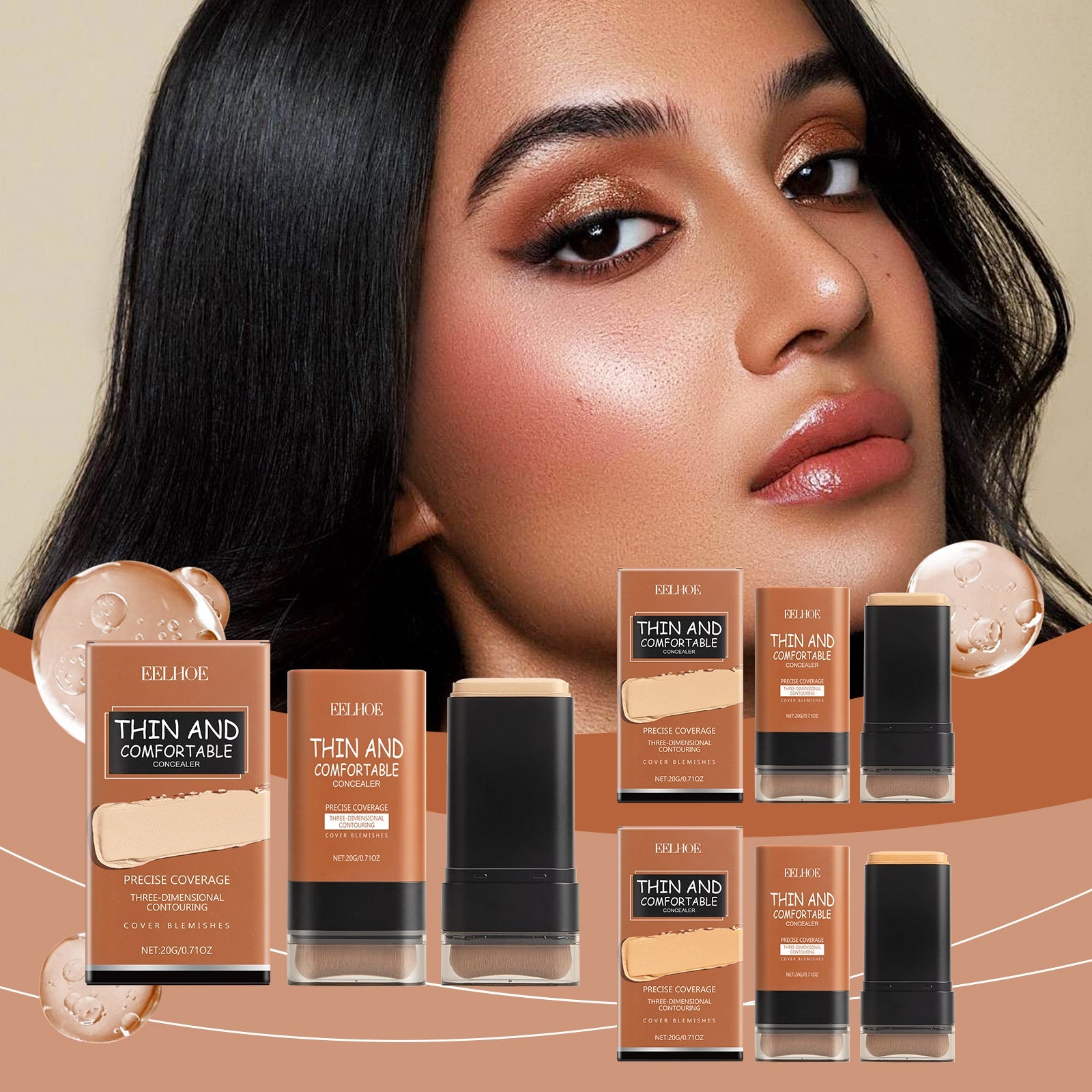 Light Transparent Concealer Foundation Stick, The Liquid Foundation Is Not Easy To Remove Makeup Moisture Natural Refreshing