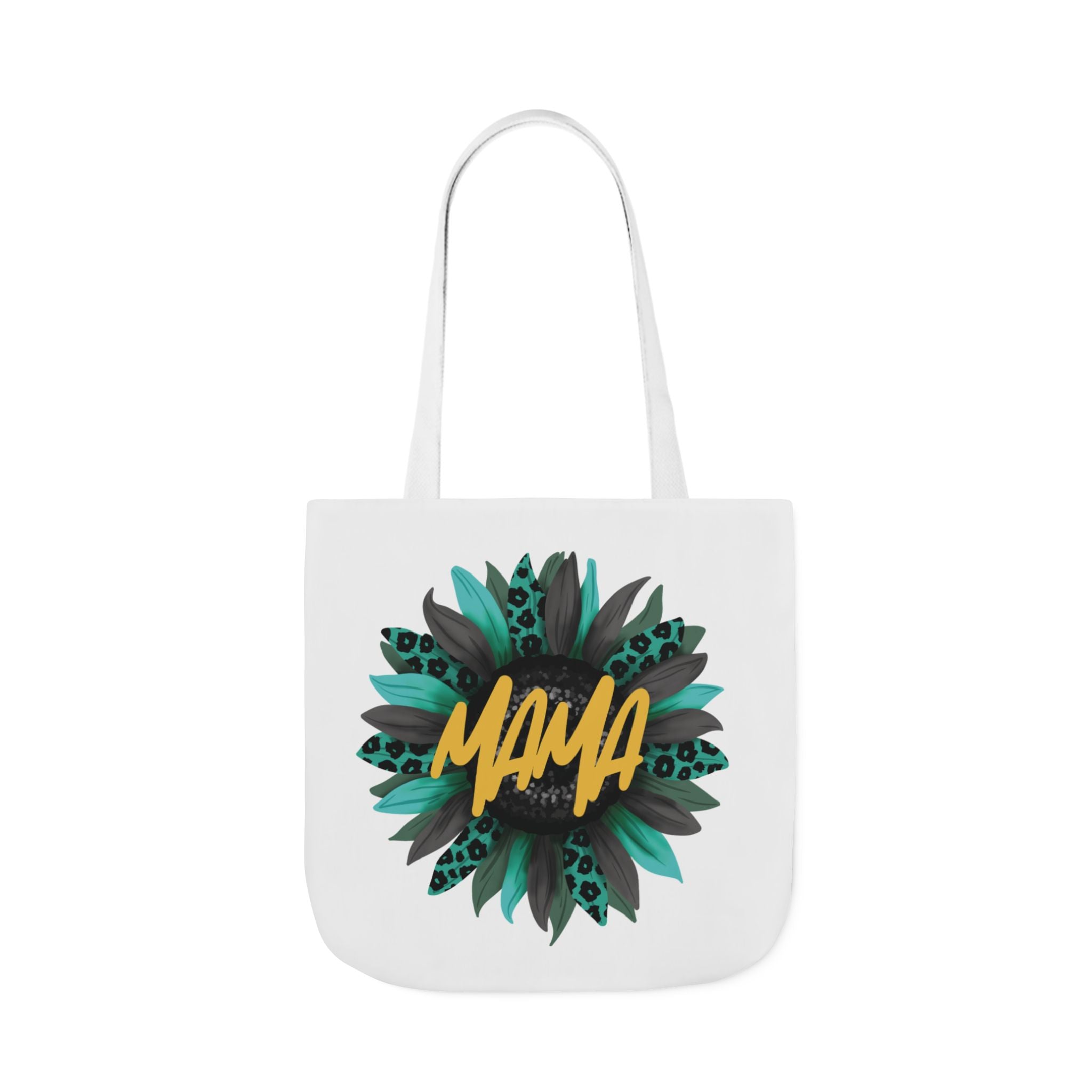 Floral Mama Canvas Tote Bag with 5-Color Straps, Eco-Friendly Shopping Bag, Gift for Mom, Mother's Day Accessory, Reusable Grocery Bag