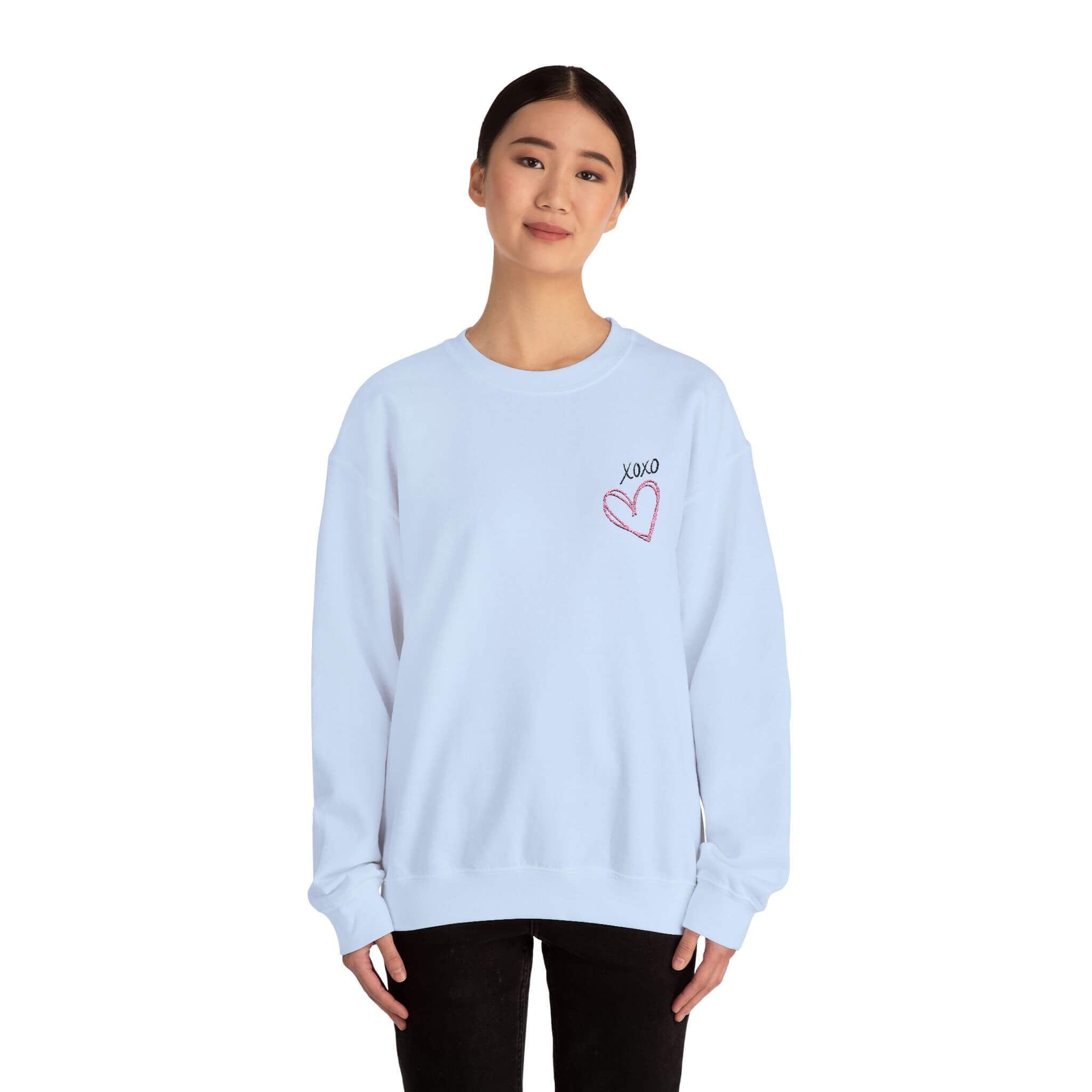 Heart Adult Sweatshirt Women's Top - Cozy and Stylish Embroidered Sweatshirt for Every Adult