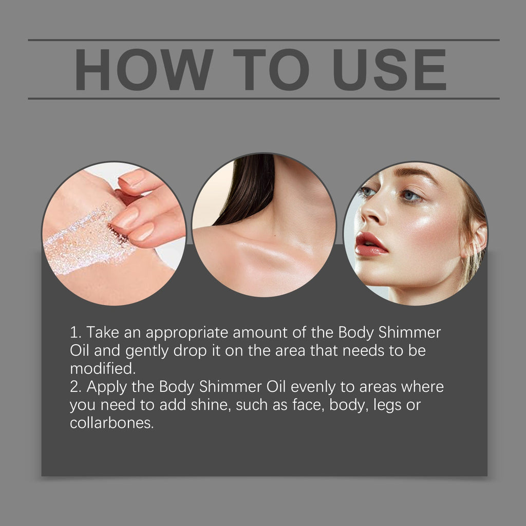 Body Glitter Oil, Facial Body Liquid Highlighter Moisturizer Easy To Apply Party Focus Brightening
