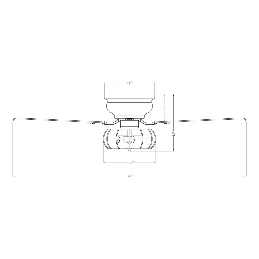 48" Thurber Industrial Satin Nickel Flush Mount Reversible Ceiling Fan with Lighting and Remote Control